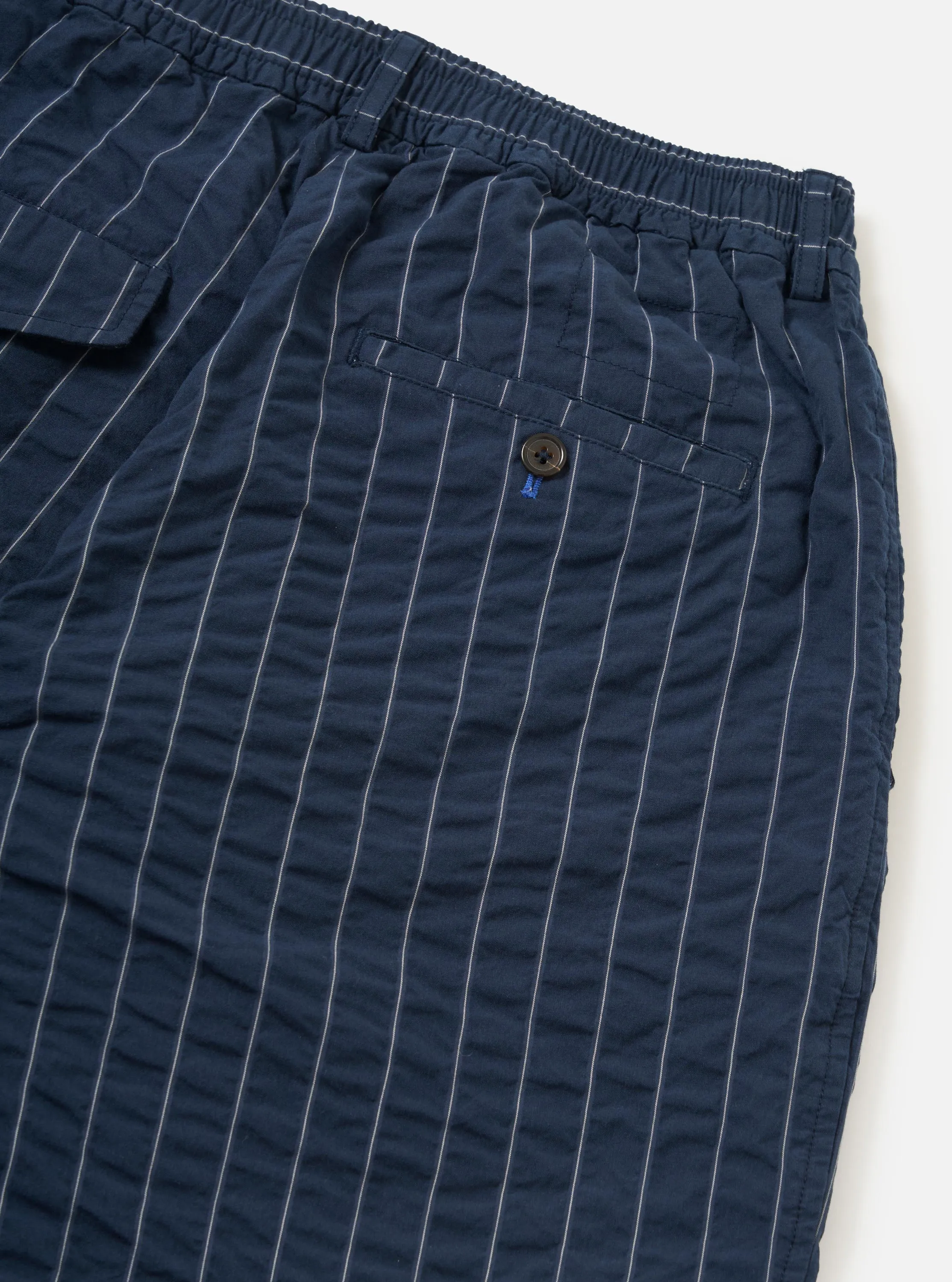 Navy Chester Stripe Pleated Track Pant sold by Universal Works product image thumbnail 5