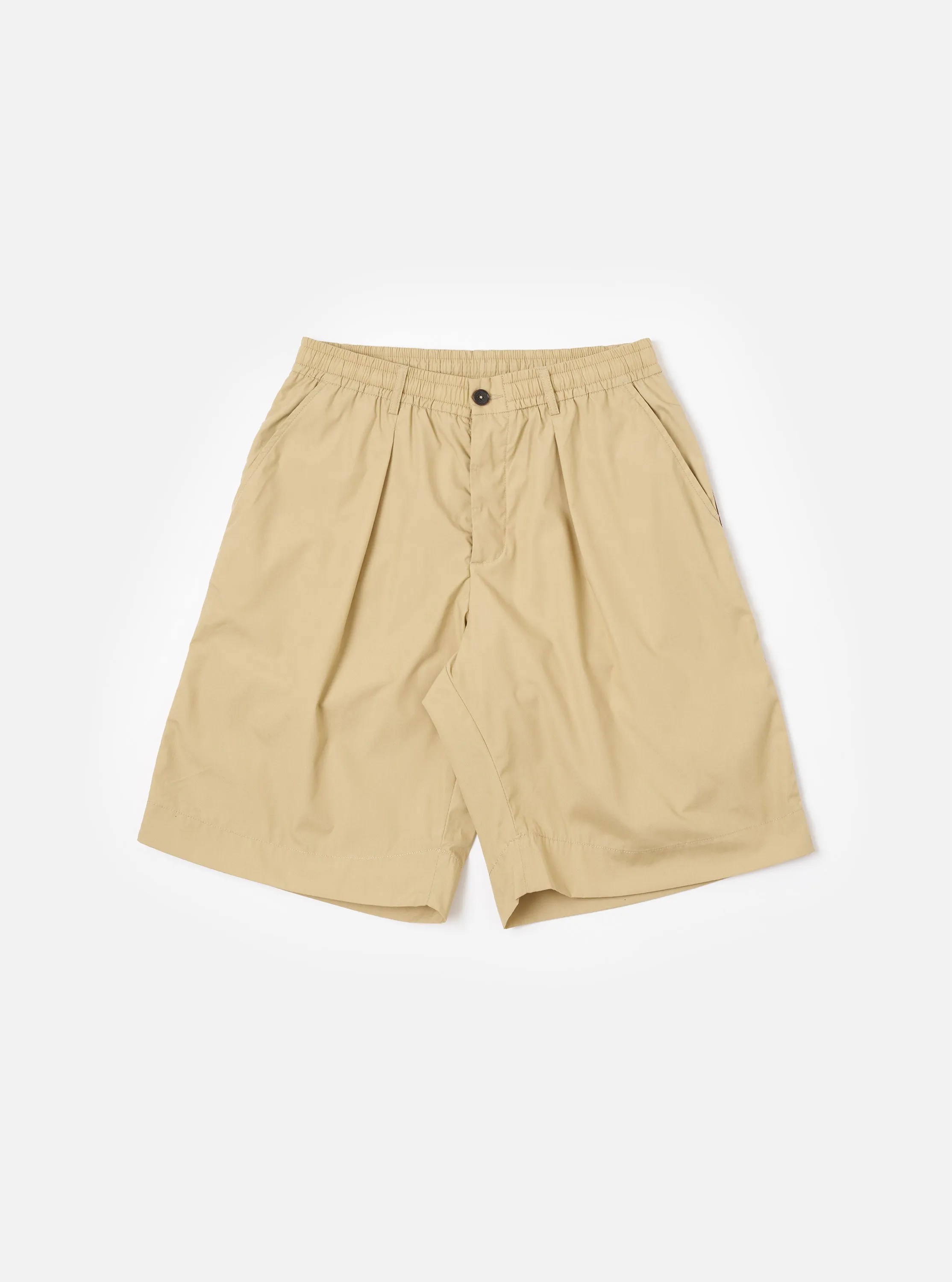 master-piece x Universal Works Sand Recycled Polytech Pleated Track Short sold by Universal Works
