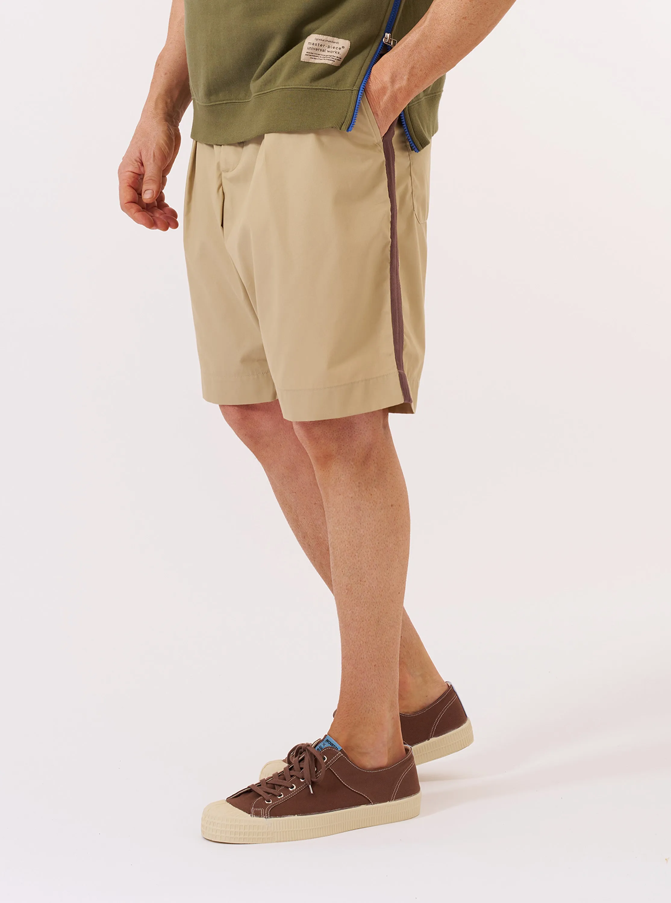 master-piece x Universal Works Sand Recycled Polytech Pleated Track Short sold by Universal Works product image thumbnail 2