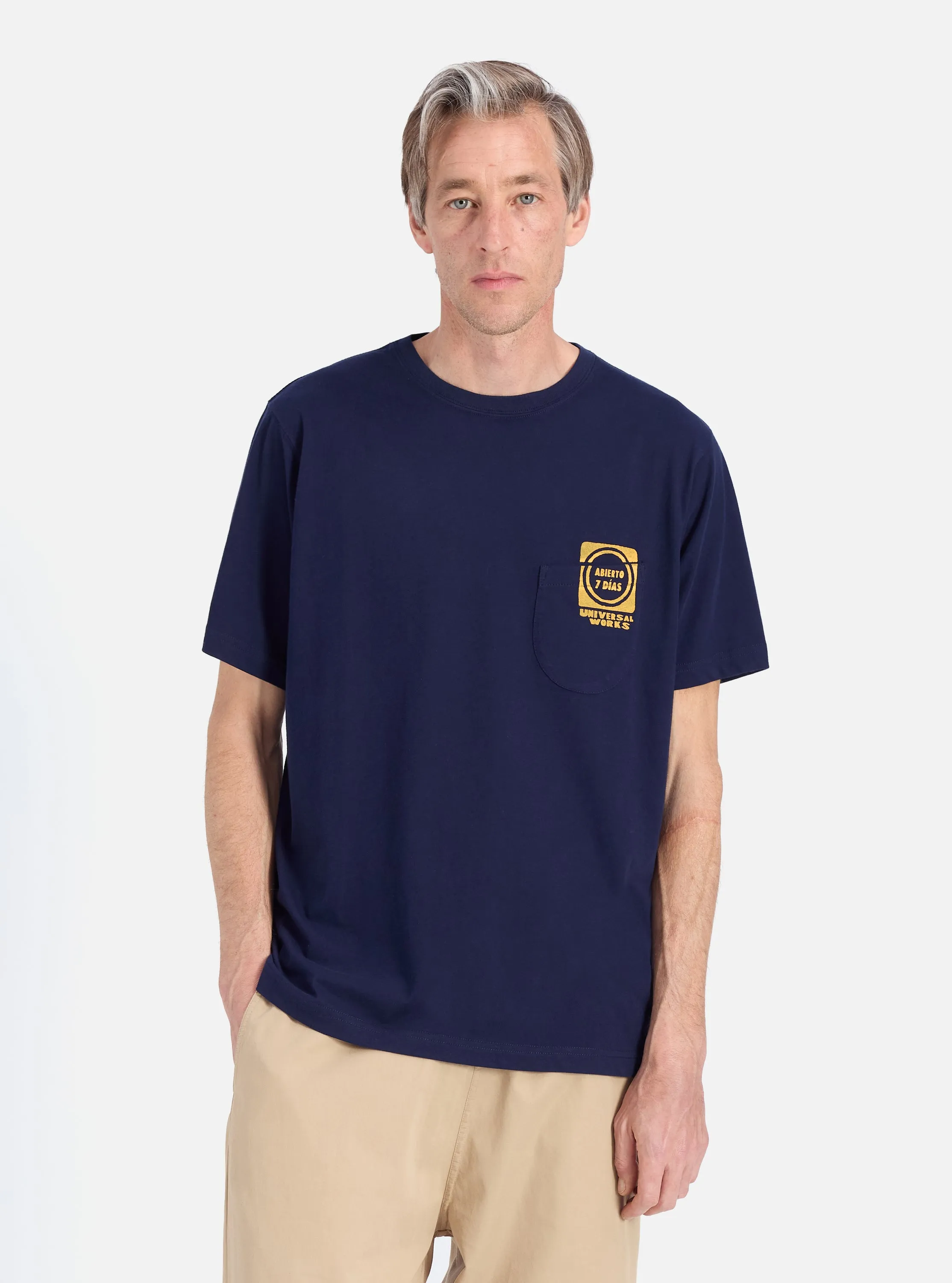 Navy/Yellow Single Jersey Print Pocket Tee sold by Universal Works product image thumbnail 2