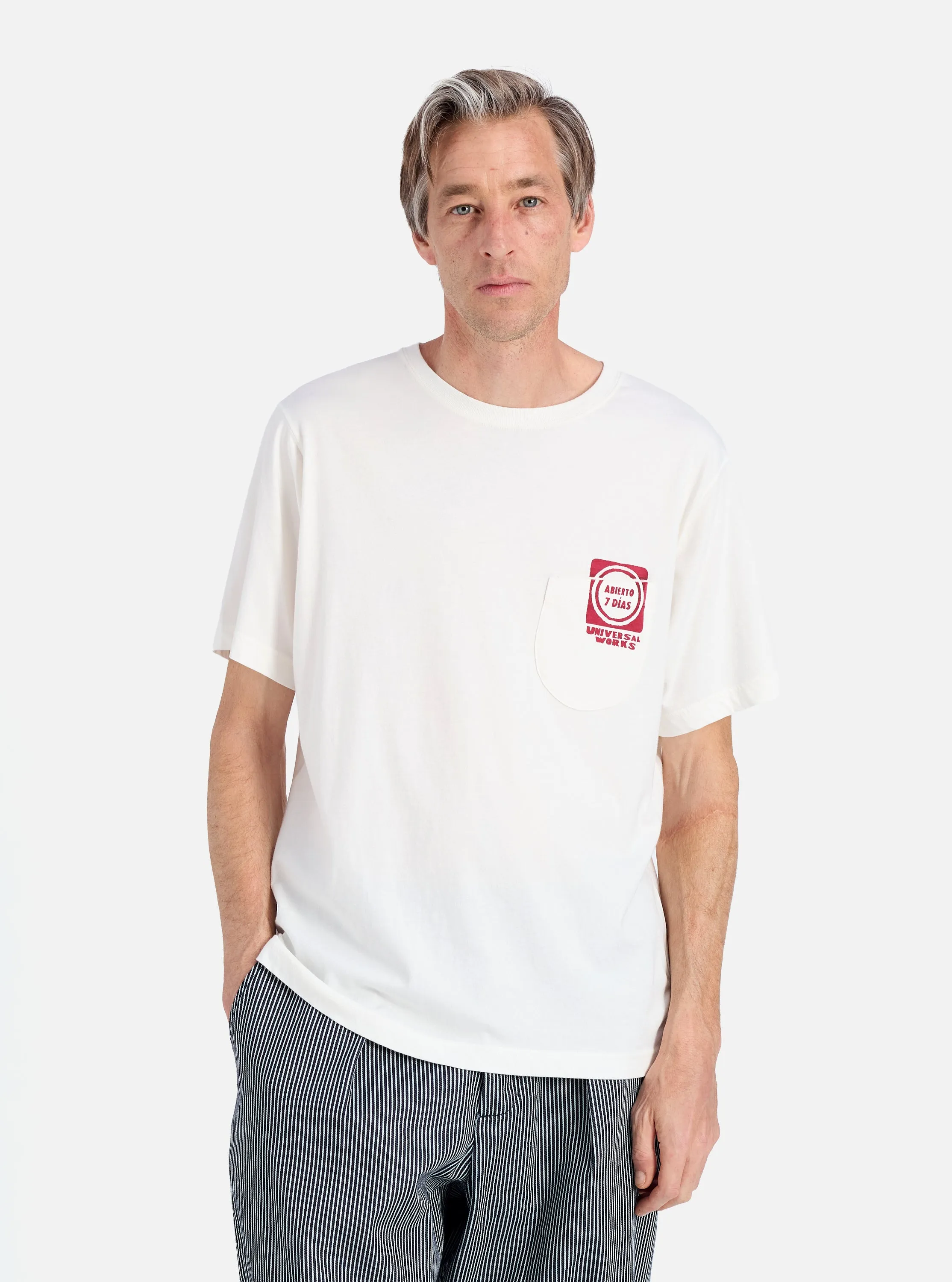 Ecru/Red Single Jersey Print Pocket Tee sold by Universal Works product image thumbnail 2