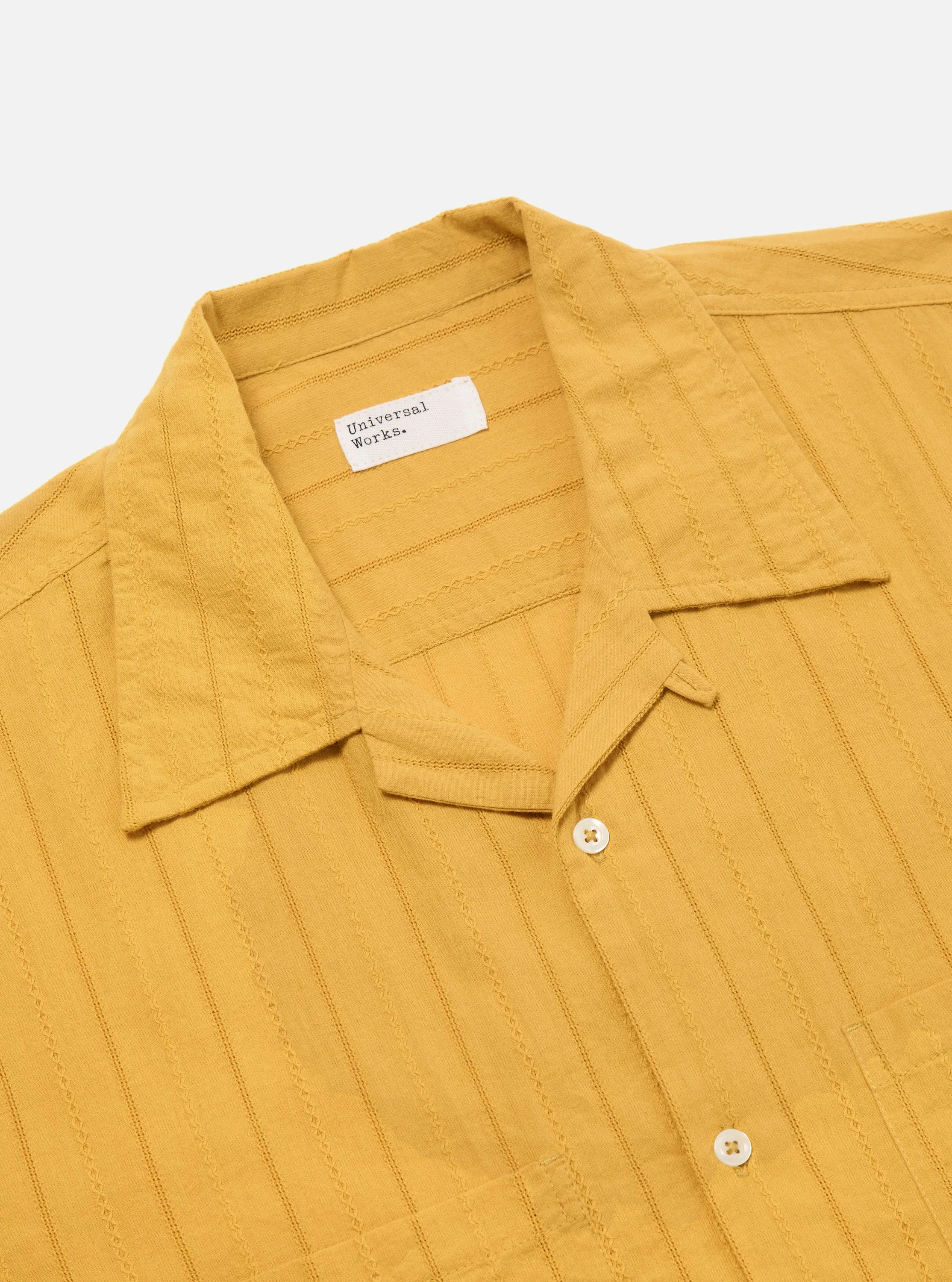 Mustard Dobby Self Stripe Camper Shirt sold by Universal Works product image thumbnail 5