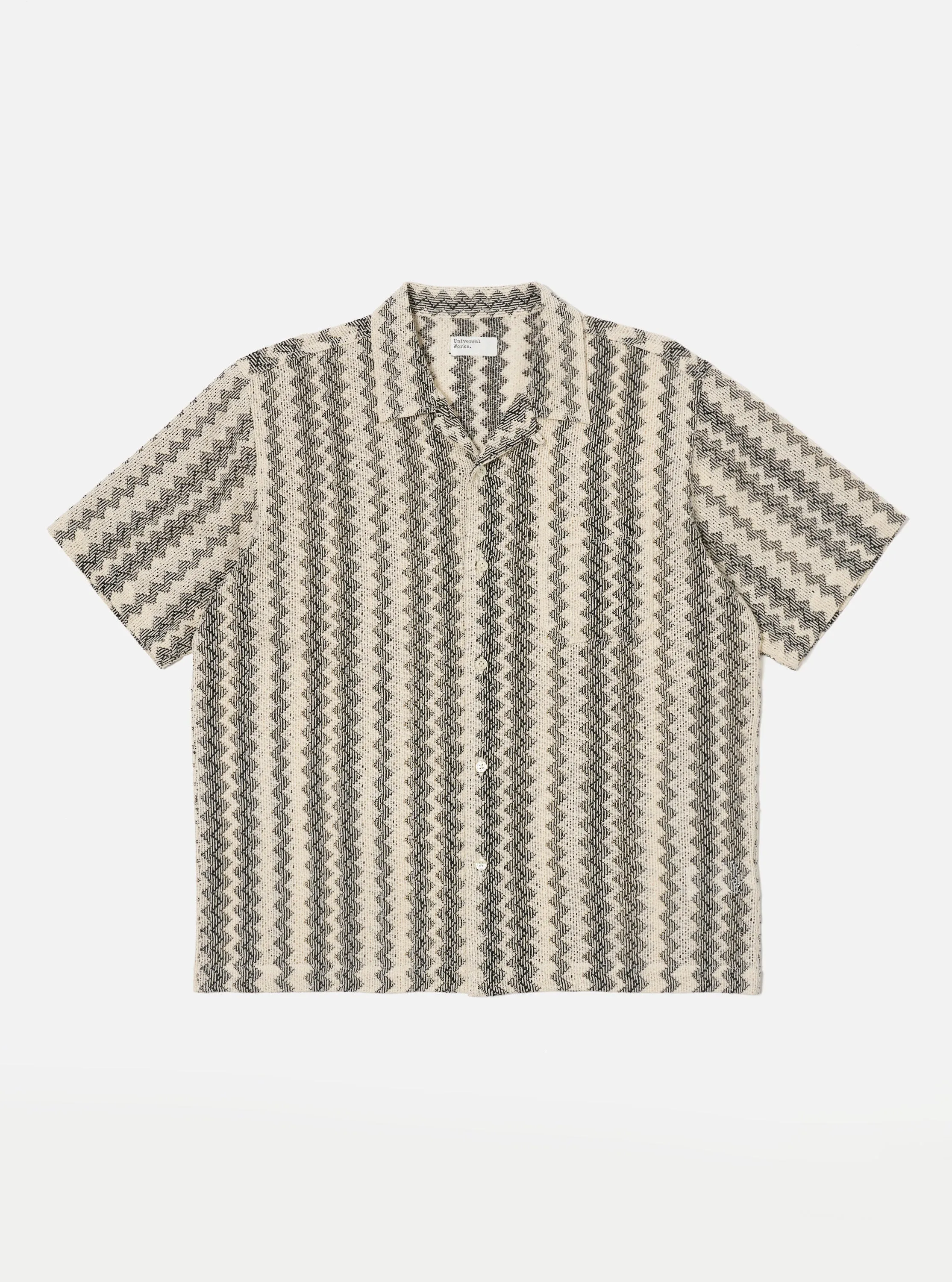 Charcoal Cotton Lattice Road Shirt sold by Universal Works