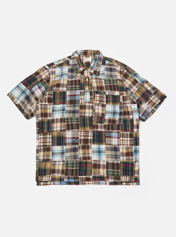 Brown Madras Check S/S Pullover Shirt made by Universal Works