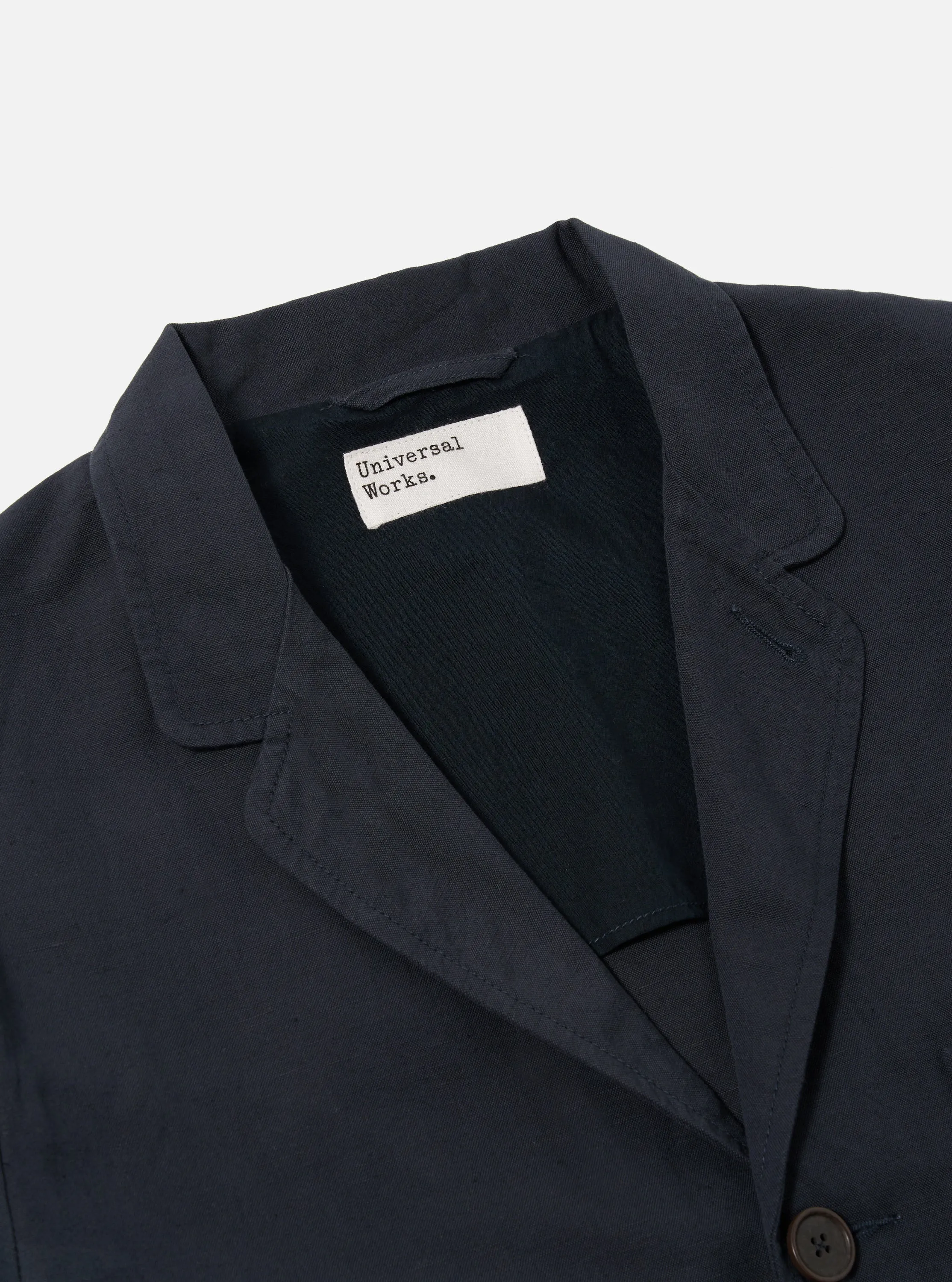 Navy Linen Slub Weave Three Button Jacket sold by Universal Works product image thumbnail 4