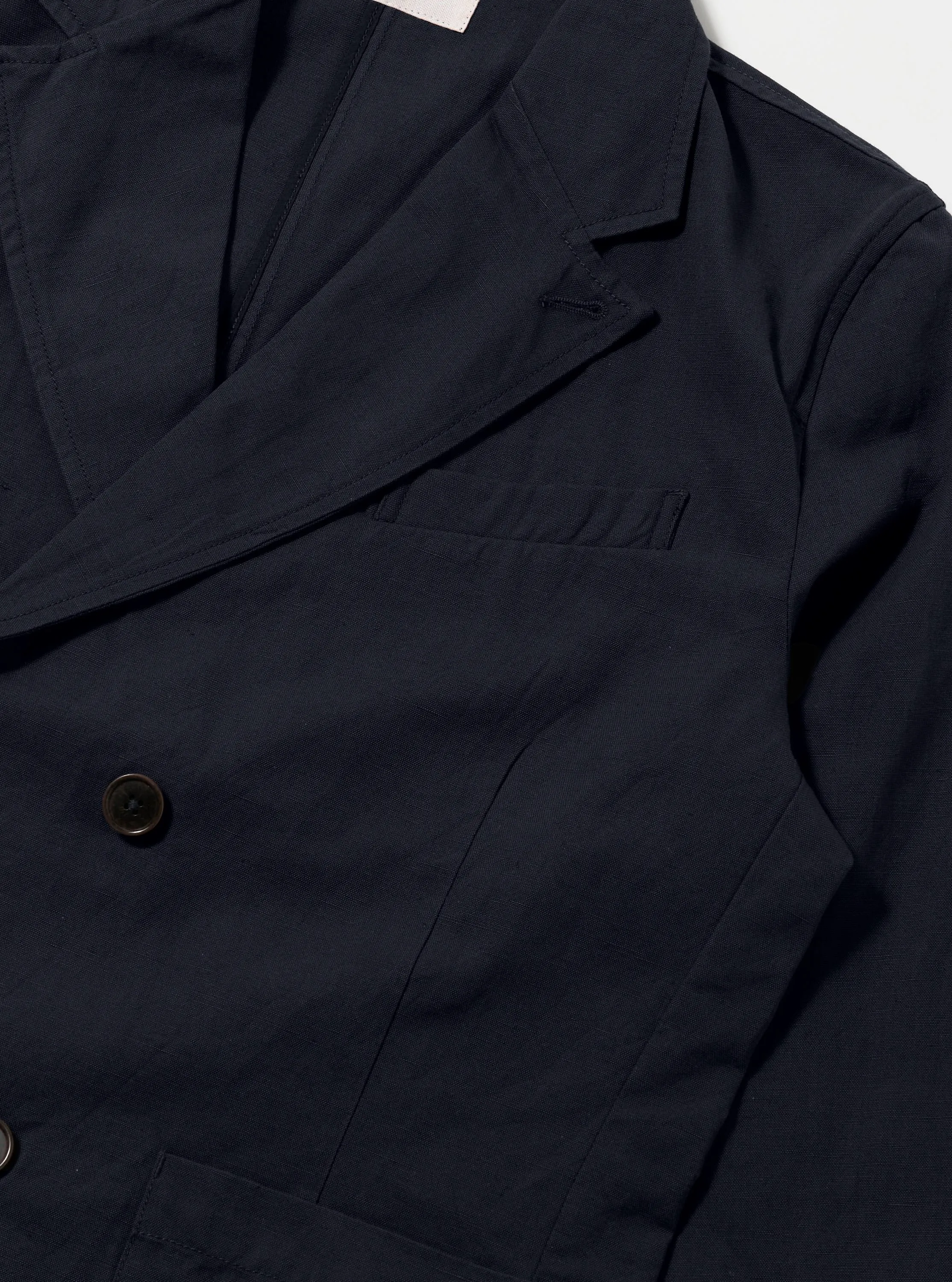 Navy Linen Slub Weave Manor Jacket sold by Universal Works product image thumbnail 5