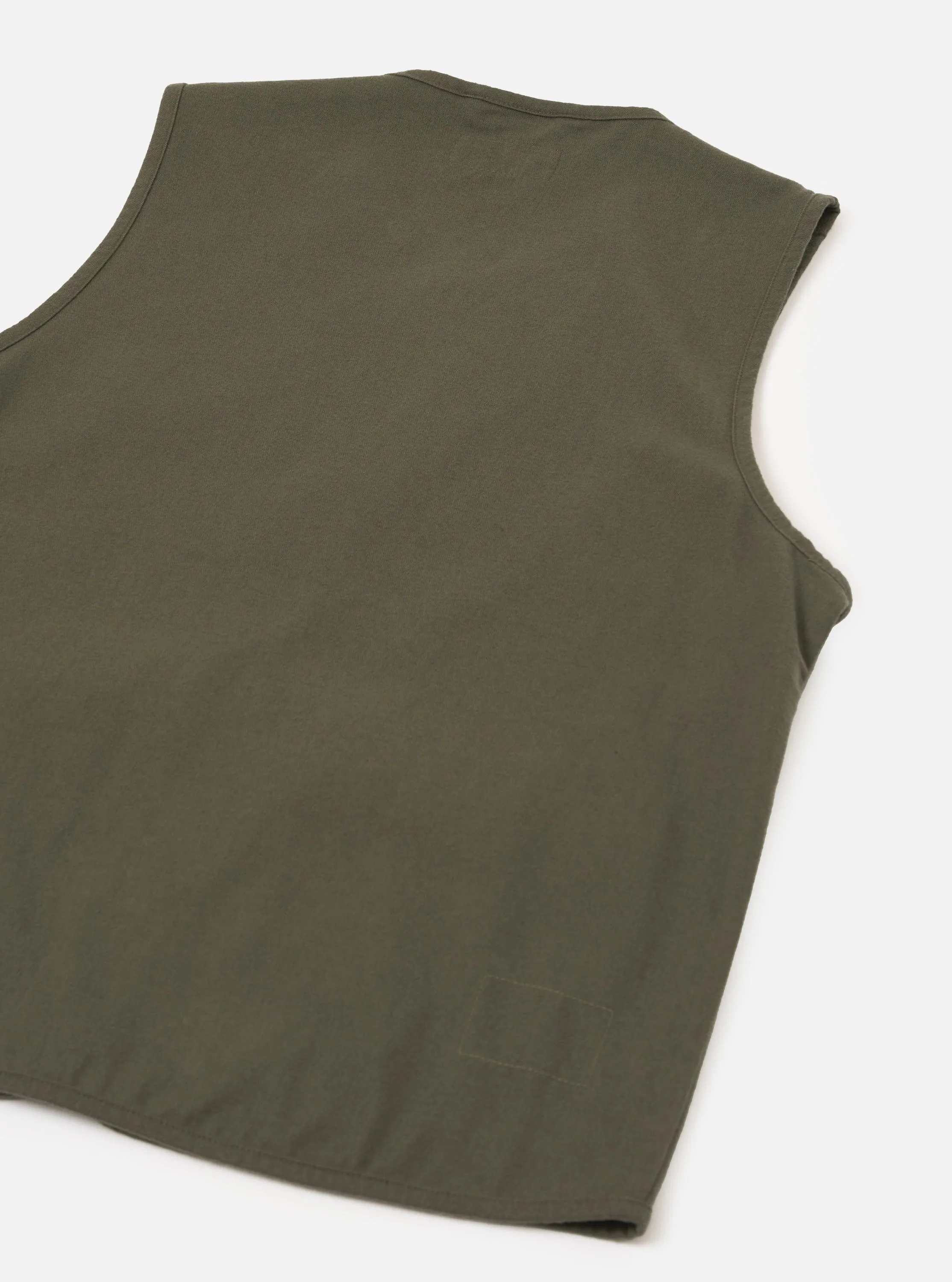 Olive Brushed Moleskin 4 Pocket Gilet sold by Universal Works product image thumbnail 3
