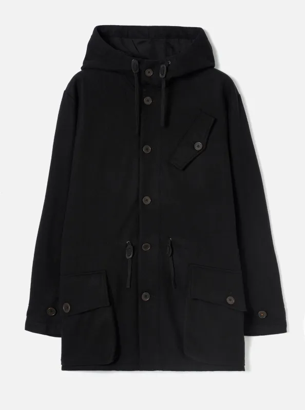 Black Mowbray Boston Parka made by Universal Works