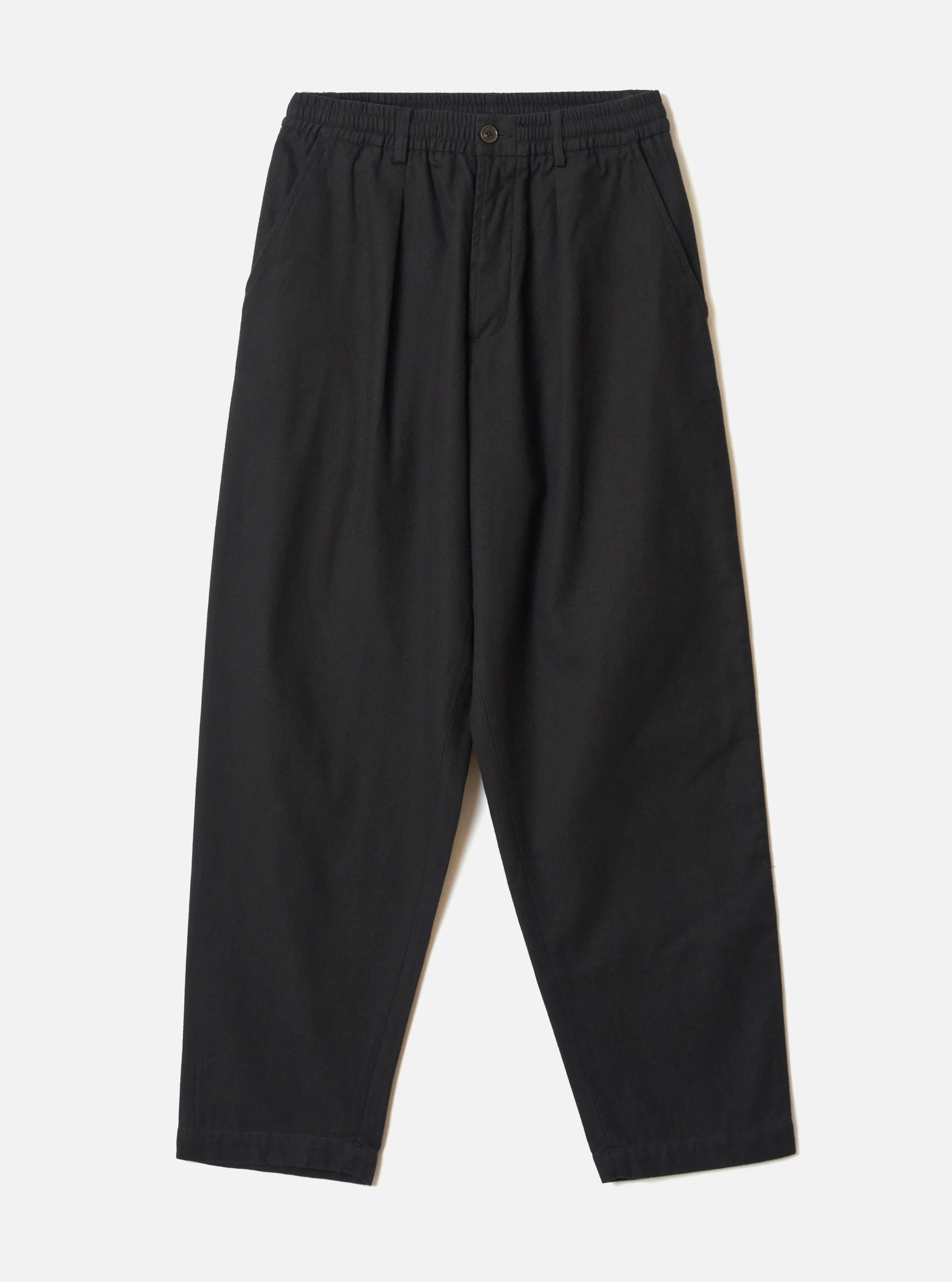 Black Brushed Moleskin Pleated Track Pant sold by Universal Works
