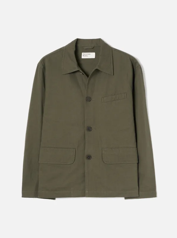 Olive Brushed Moleskin Franck Jacket made by Universal Works