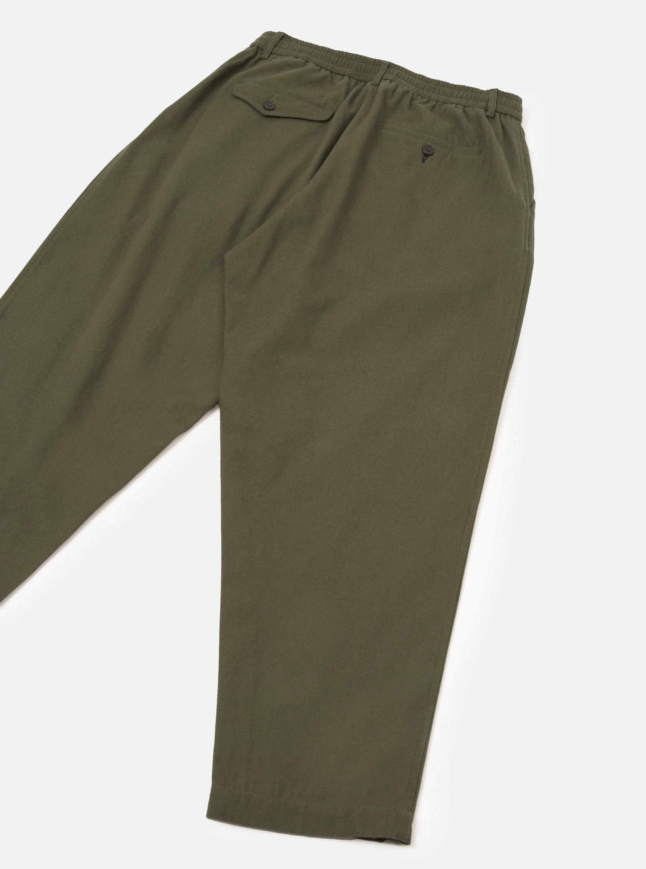 Olive Brushed Moleskin Pleated Track Pant sold by Universal Works product image thumbnail 3