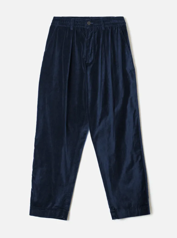 Navy CPH Velvet Oxford Pant made by Universal Works