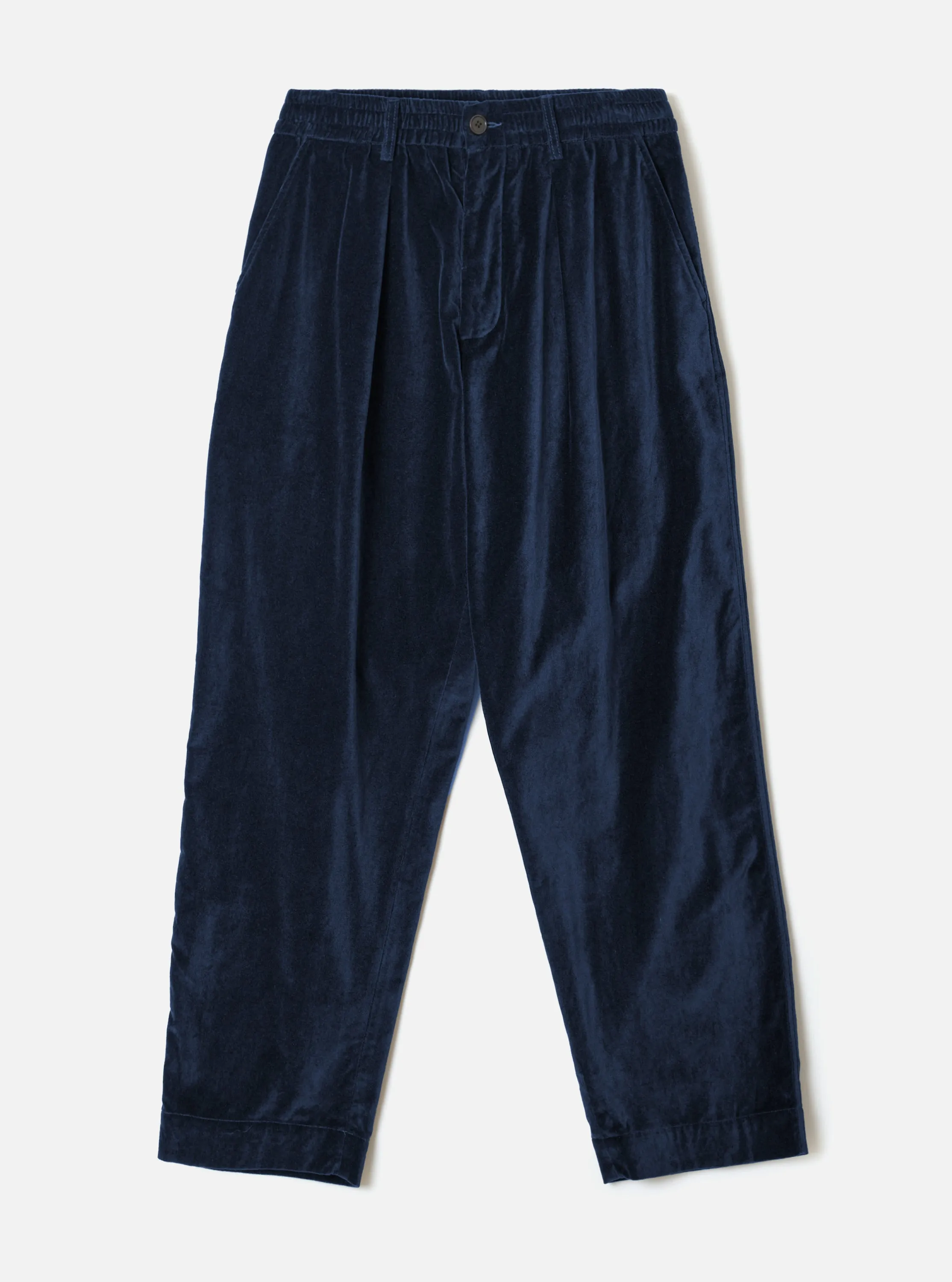 Navy CPH Velvet Oxford Pant sold by Universal Works