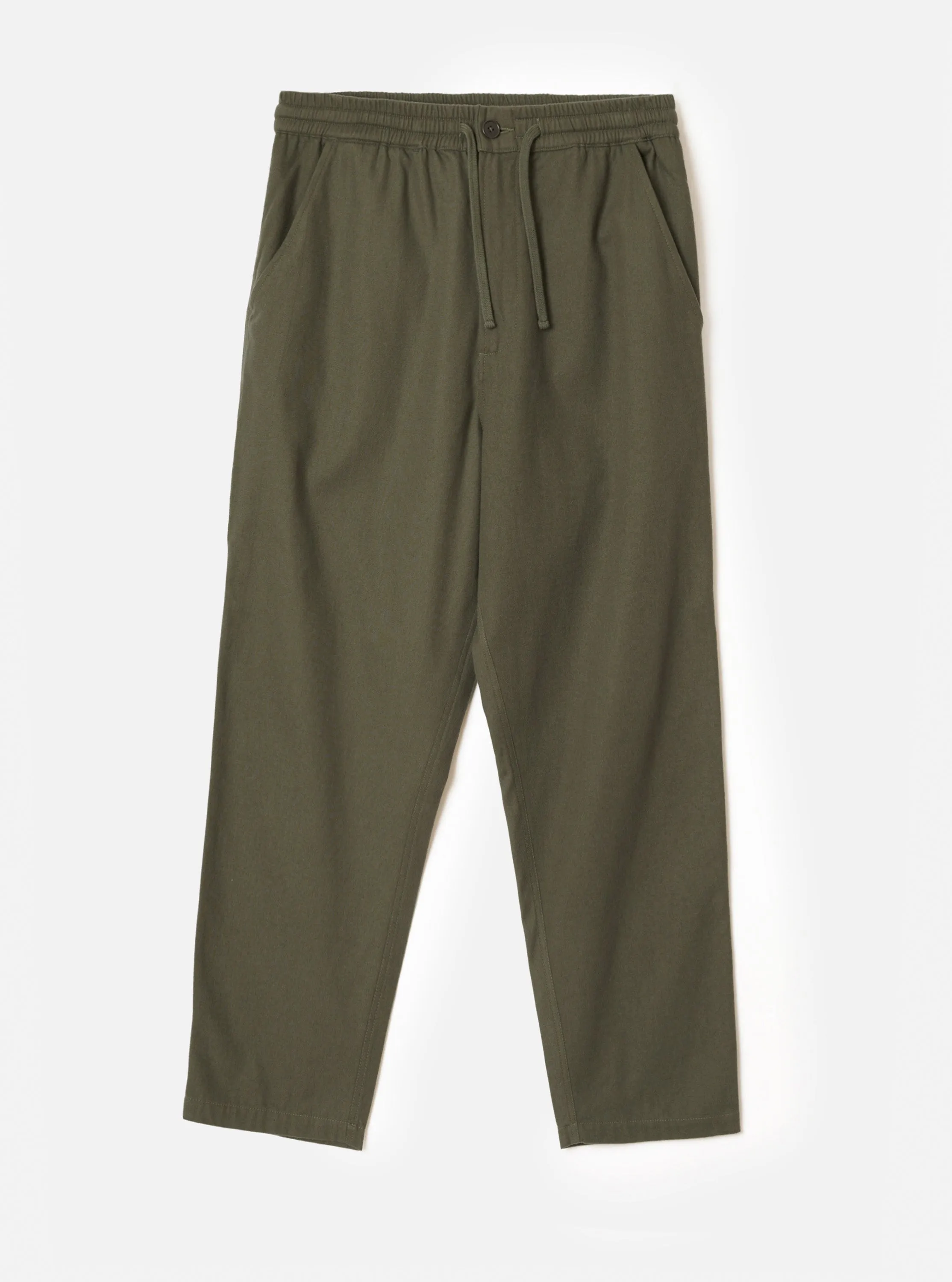 Olive Brushed Moleskin Hi Water Trouser sold by Universal Works