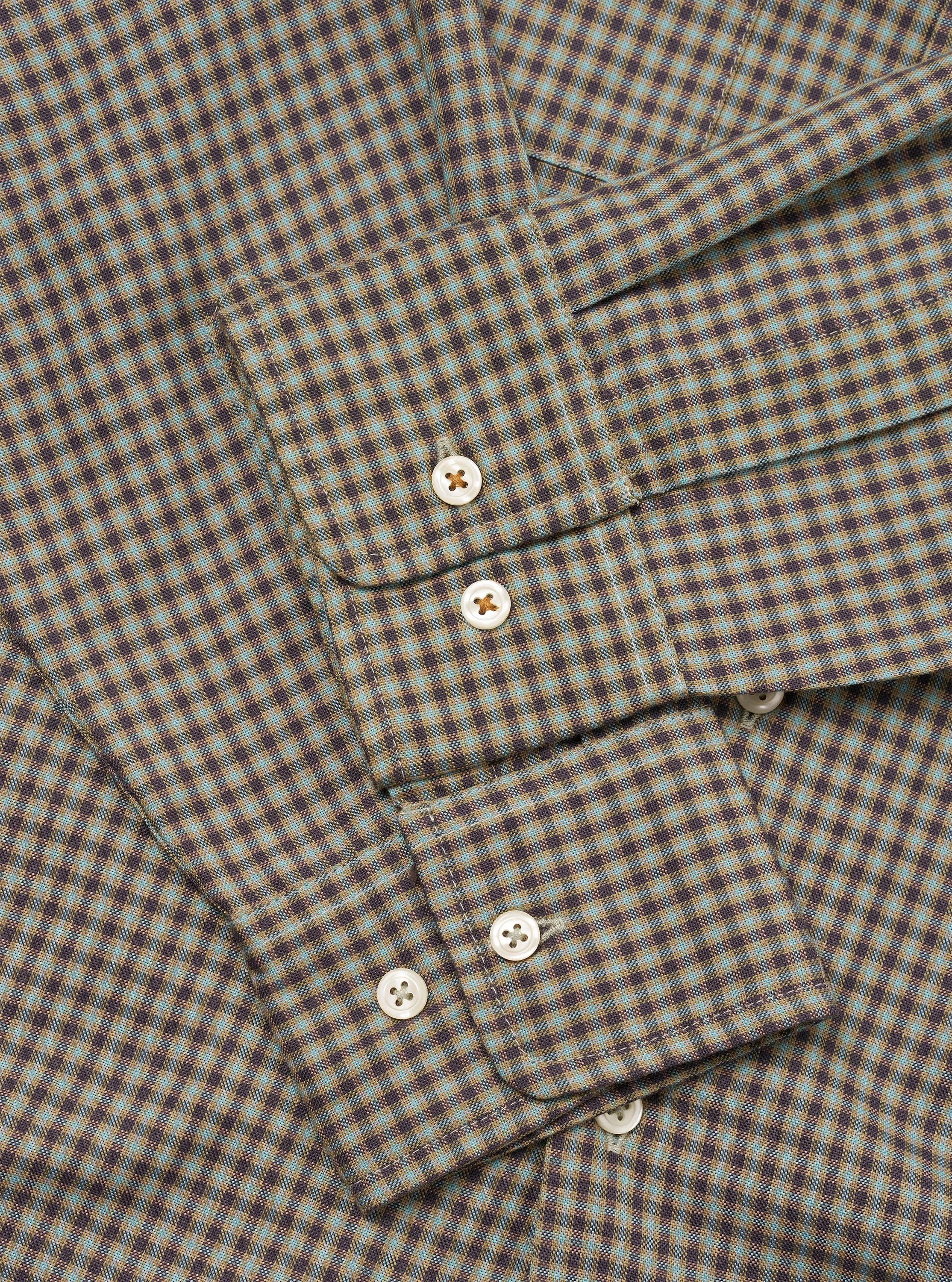 Sand/Olive Parker Check Attendant Shirt sold by Universal Works product image thumbnail 4