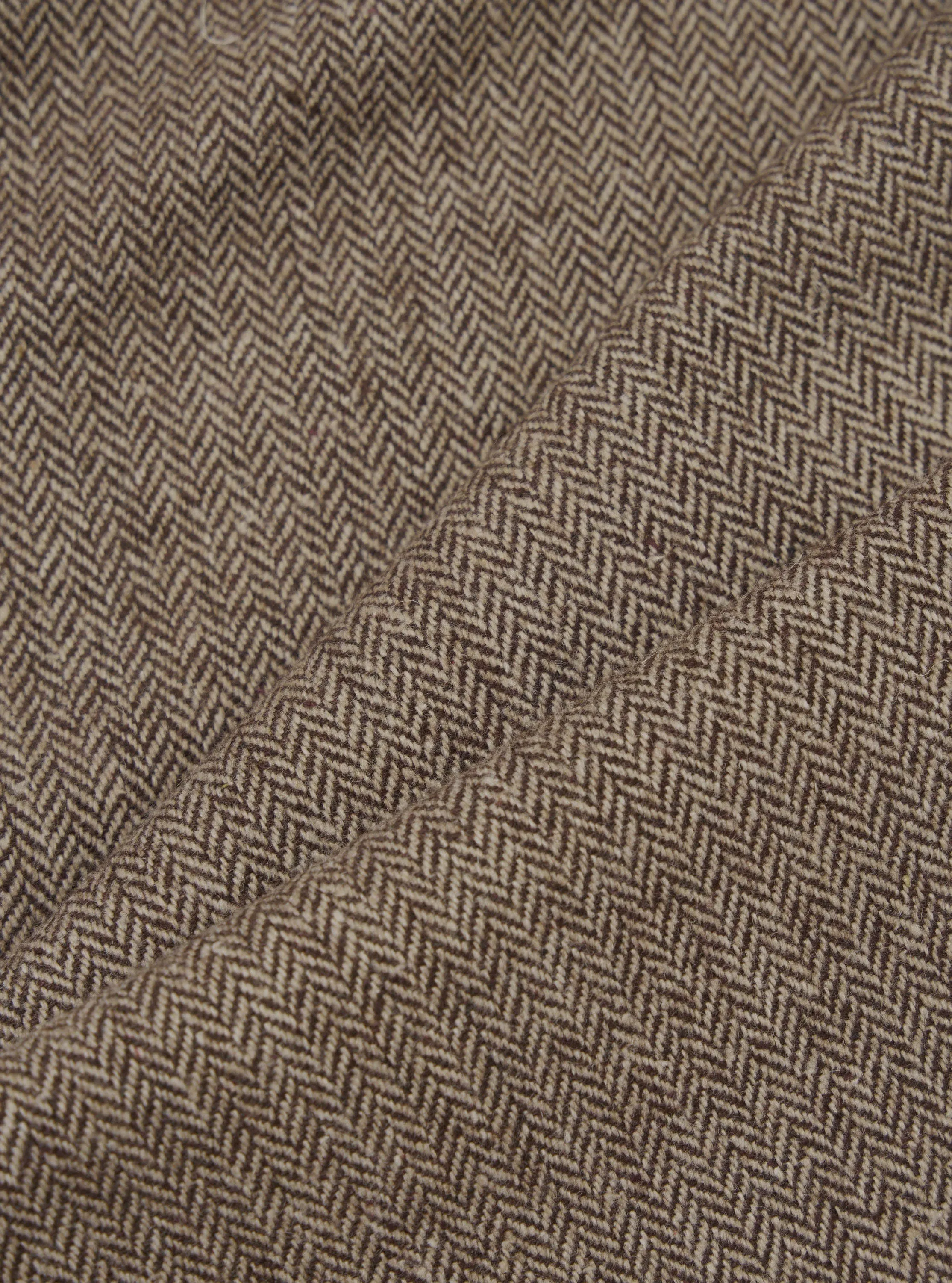Brown Wool Herringbone Pleated Track Pant sold by Universal Works product image thumbnail 2