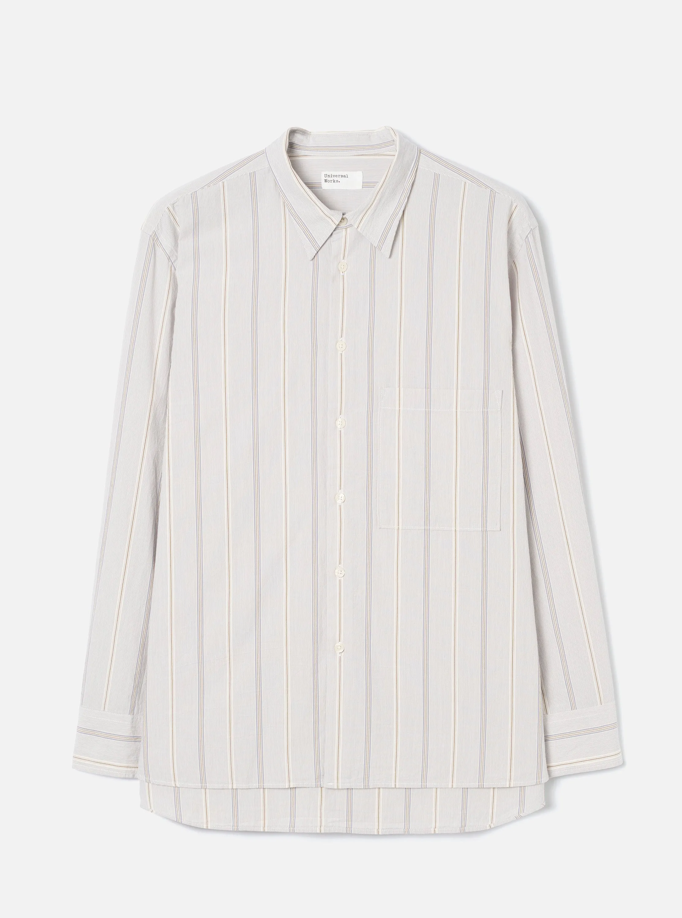 Dove Monk Organic Stripe Square Pocket Shirt sold by Universal Works