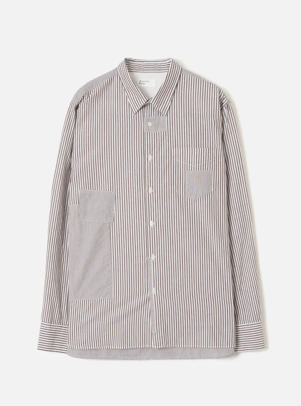 Brown Queens Cotton Patched Shirt made by Universal Works
