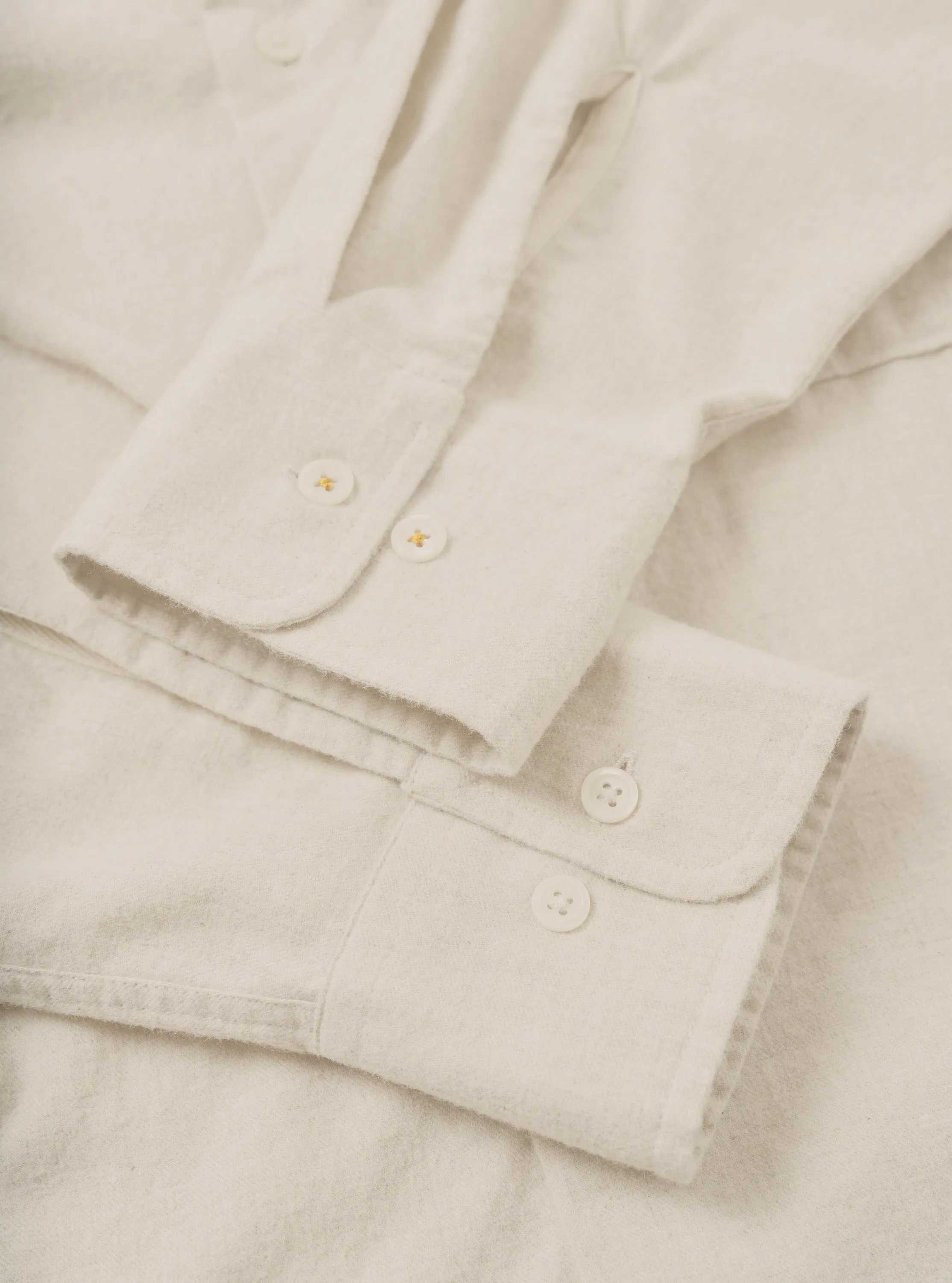 Ecru Brushed Flannel Square Pocket Shirt sold by Universal Works product image thumbnail 4