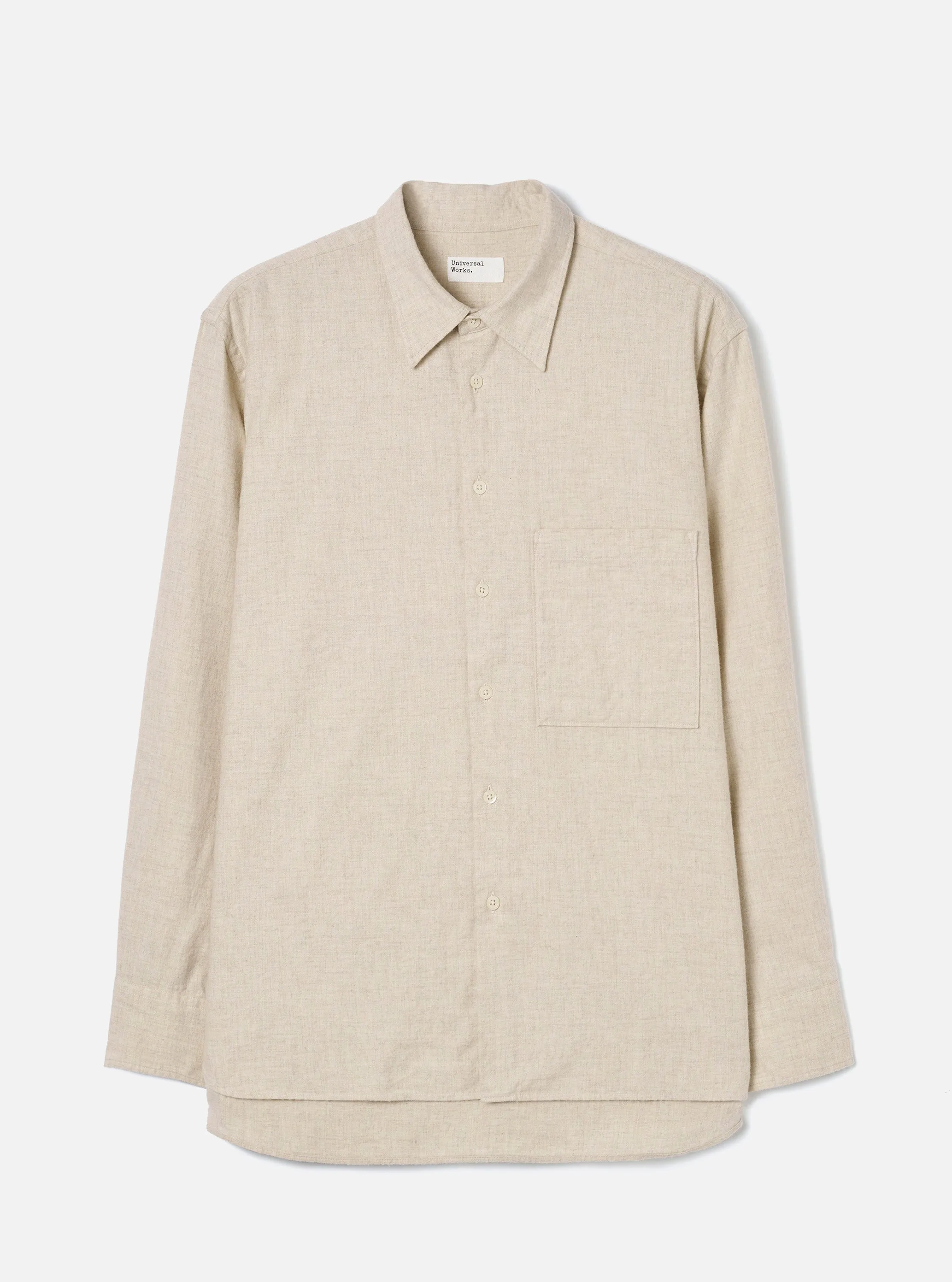 Ecru Brushed Flannel Square Pocket Shirt sold by Universal Works