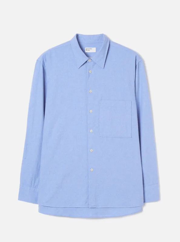 Blue Brushed Flannel Square Pocket Shirt made by Universal Works