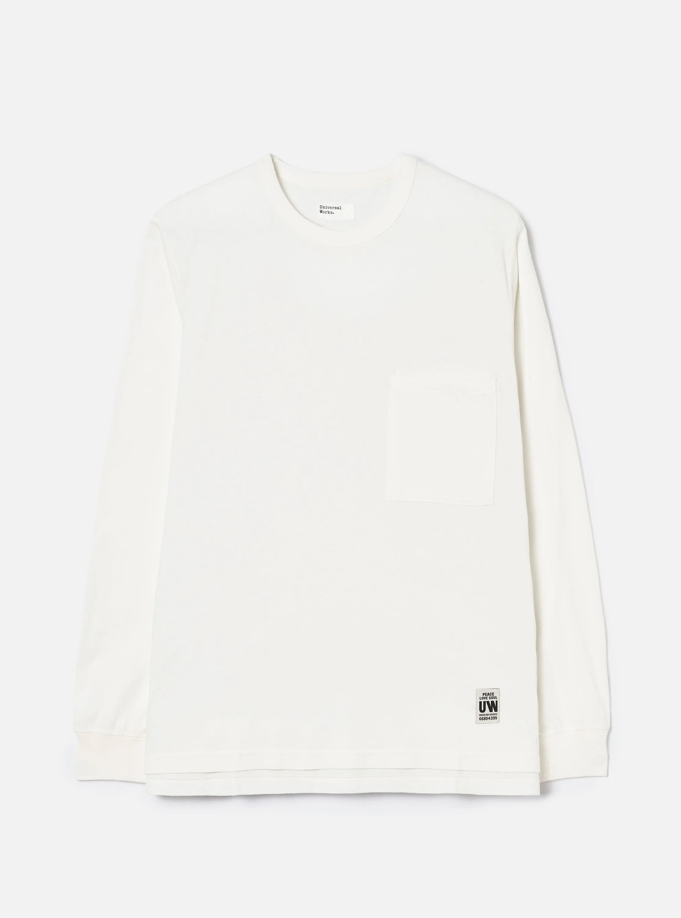Ecru Single Jersey L/S Core Pocket Tee sold by Universal Works