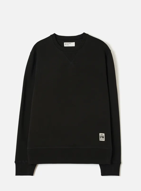 Black Brush Back Sweat Core Sweatshirt made by Universal Works