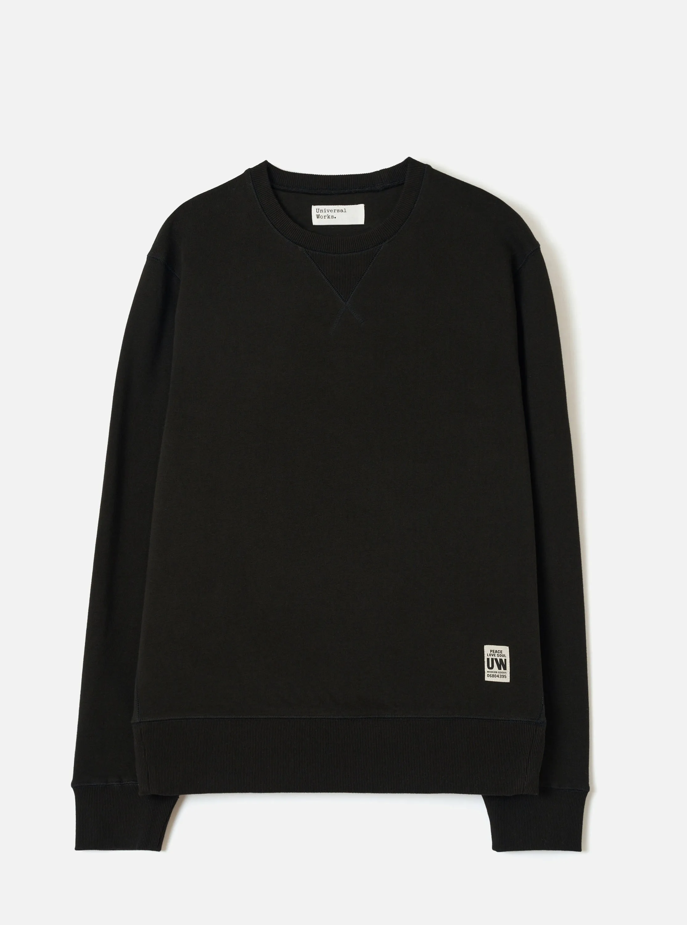 Black Brush Back Sweat Core Sweatshirt sold by Universal Works