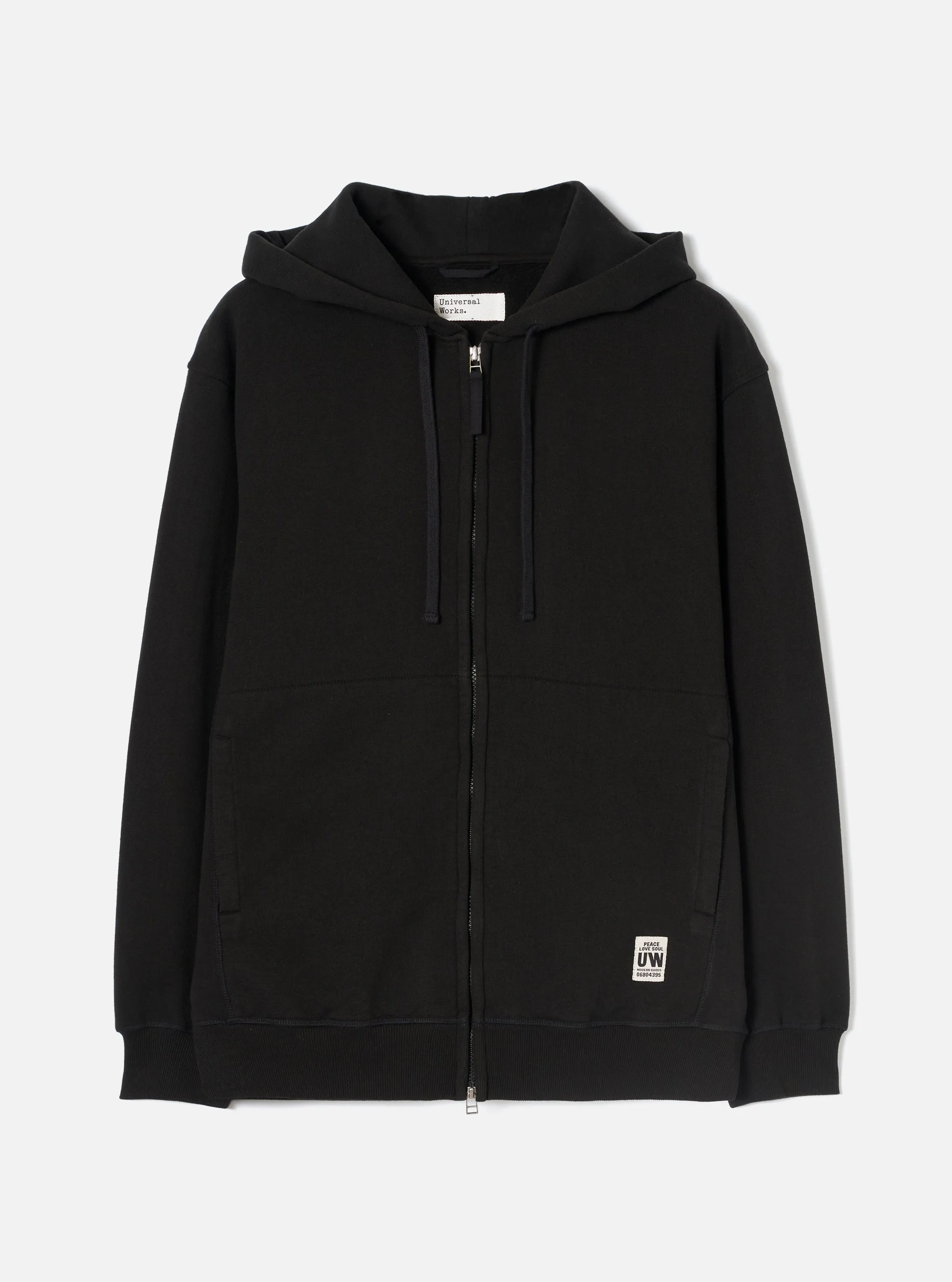 Black Brush Back Sweat Core Hoody sold by Universal Works