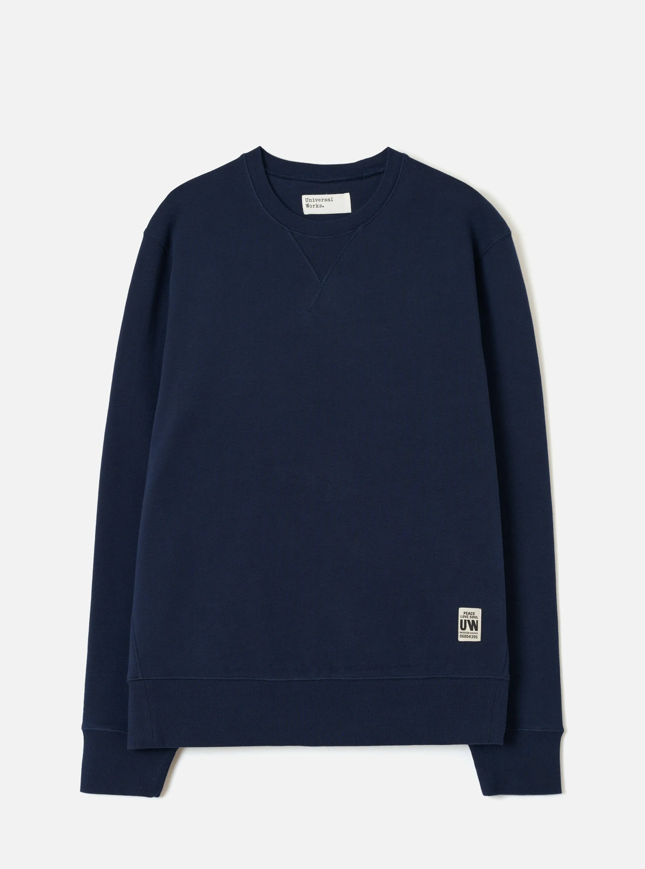 Navy Brush Back Sweat Core Sweatshirt sold by Universal Works