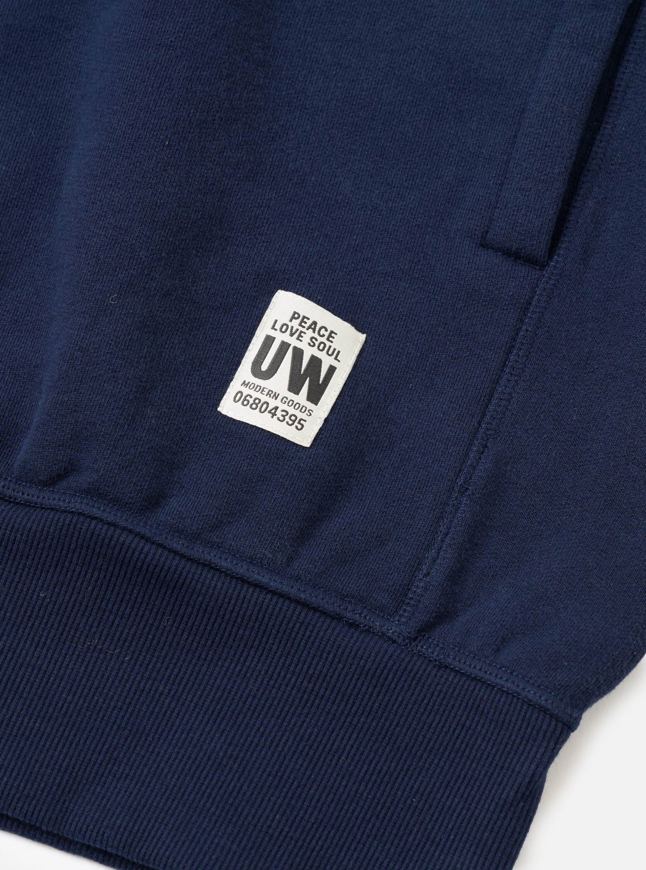 Navy Brush Back Sweat Core Hoody sold by Universal Works product image thumbnail 4