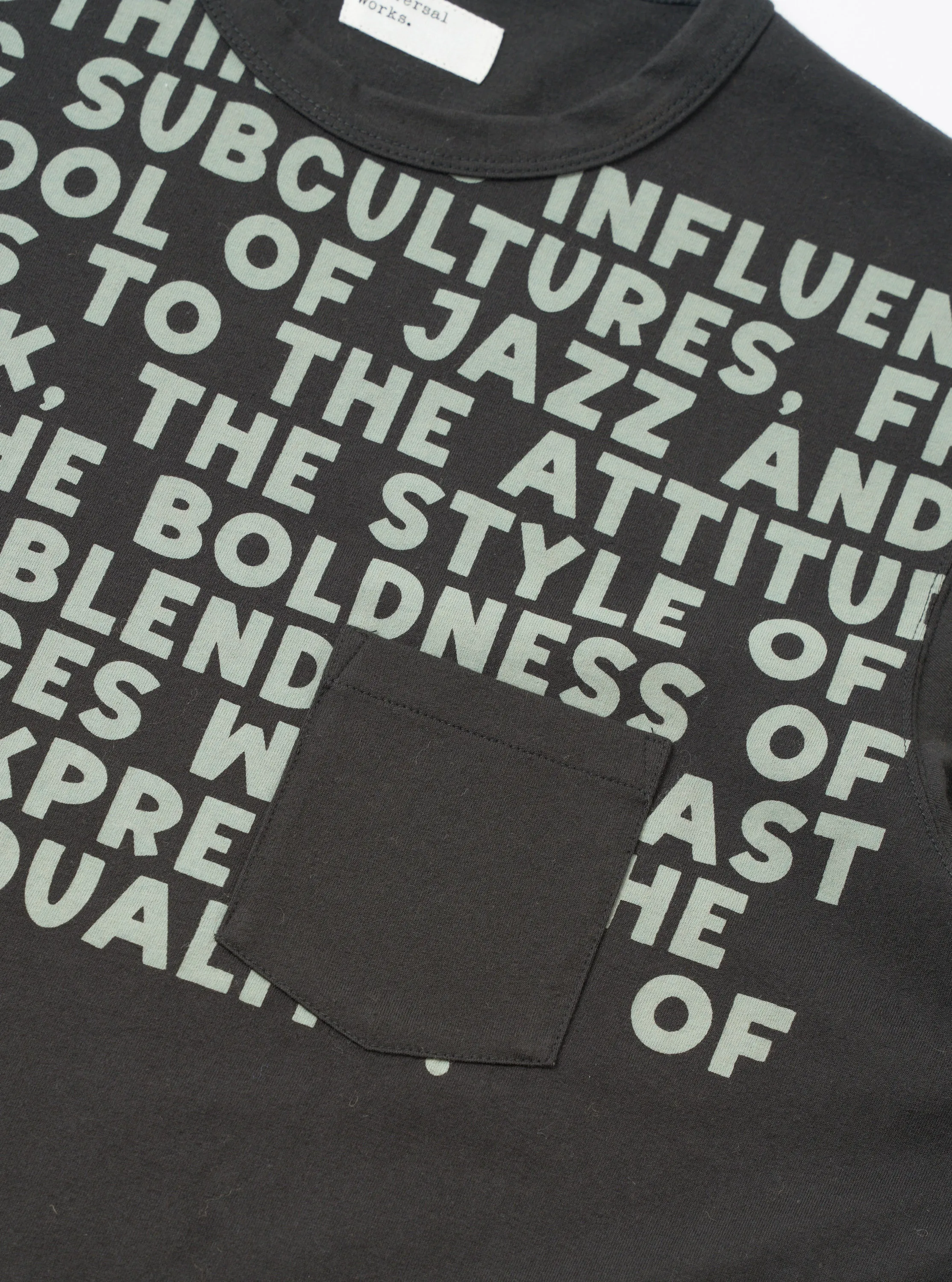 Black Single Jersey Jazz Cool Of Jazz Core Pocket Tee sold by Universal Works product image thumbnail 4