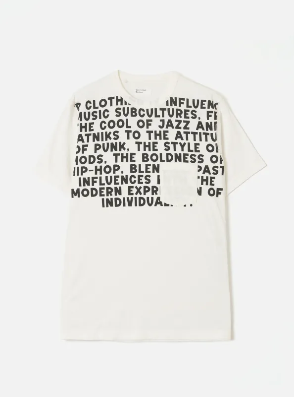 Ecru Single Jersey Jazz Cool Of Jazz Core Pocket Tee made by Universal Works