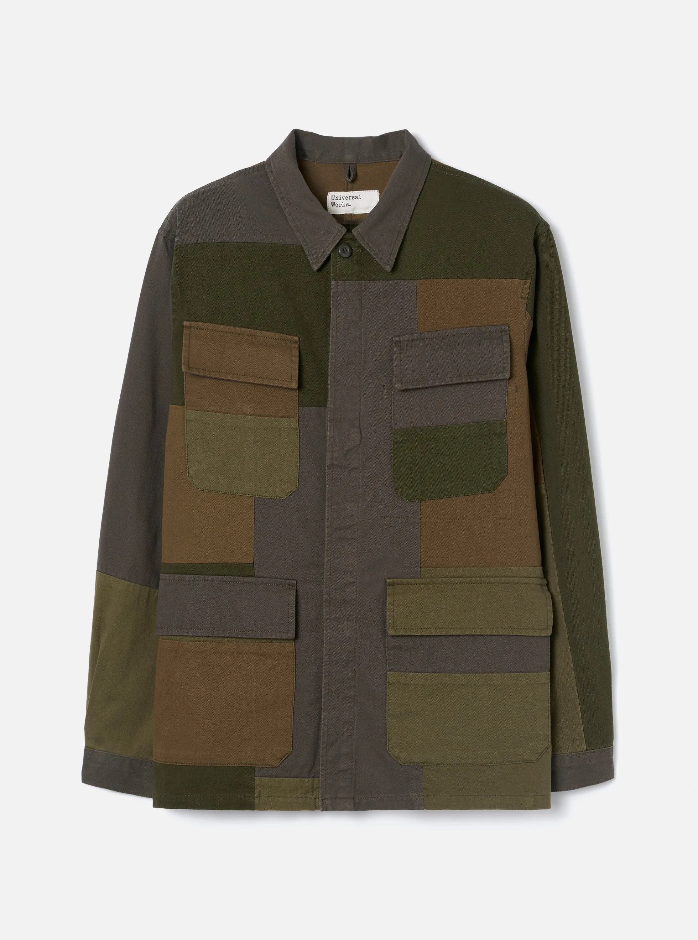 Olive Patchwork Twill MW Fatigue Jacket sold by Universal Works