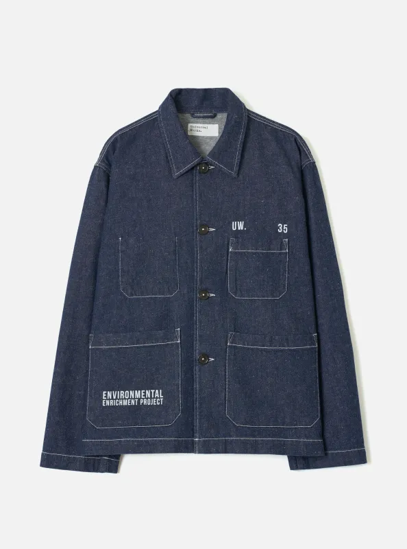 Indigo Future Denim Patch Ives Jacket made by Universal Works