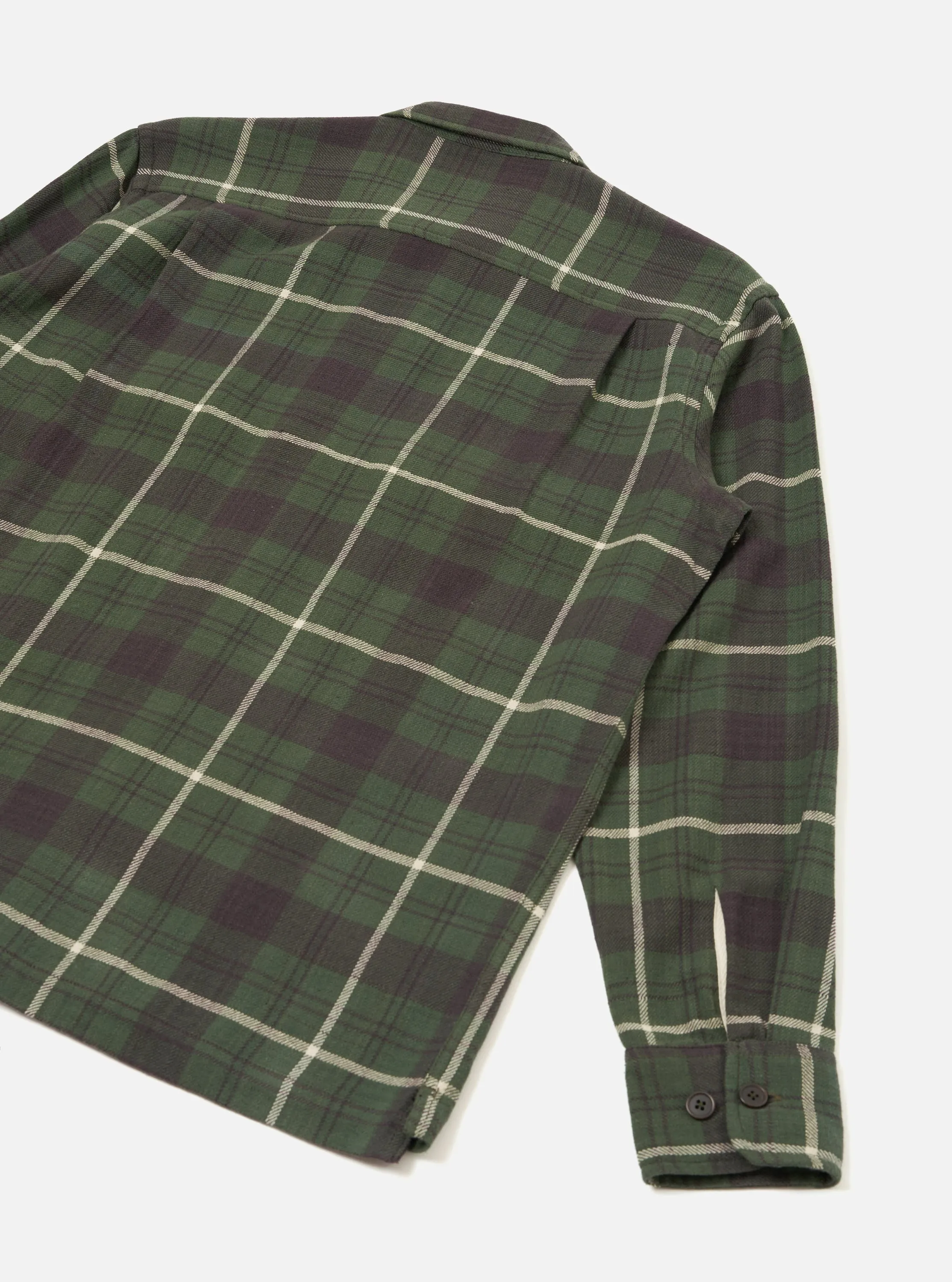 Olive Washed Check L/S Utility Shirt sold by Universal Works product image thumbnail 3