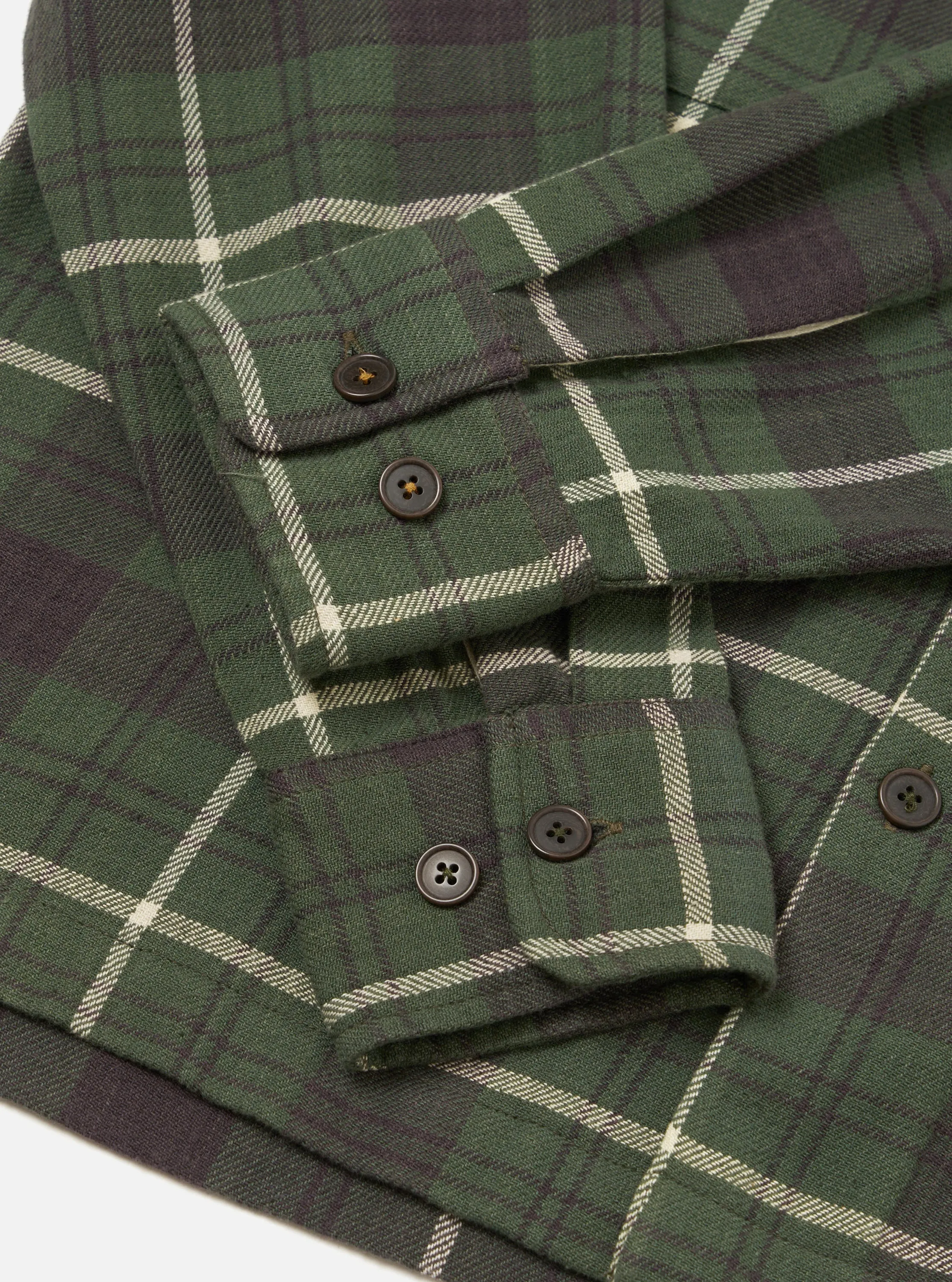 Olive Washed Check L/S Utility Shirt sold by Universal Works product image thumbnail 4