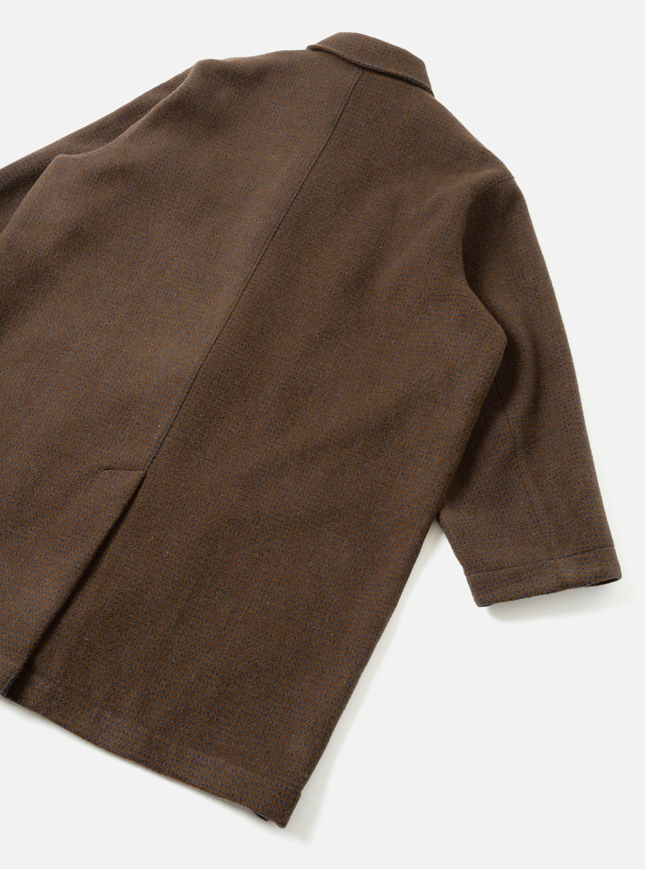 Navy/Brown Wool Tweed Mix Stan Coat sold by Universal Works product image thumbnail 3