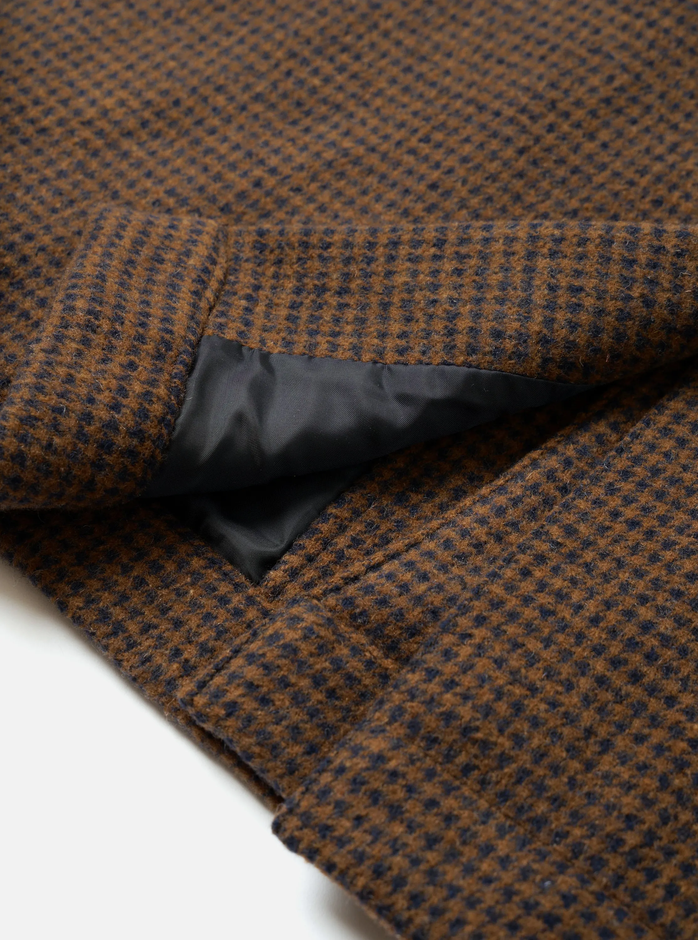 Navy/Brown Wool Tweed Mix Stan Coat sold by Universal Works product image thumbnail 4