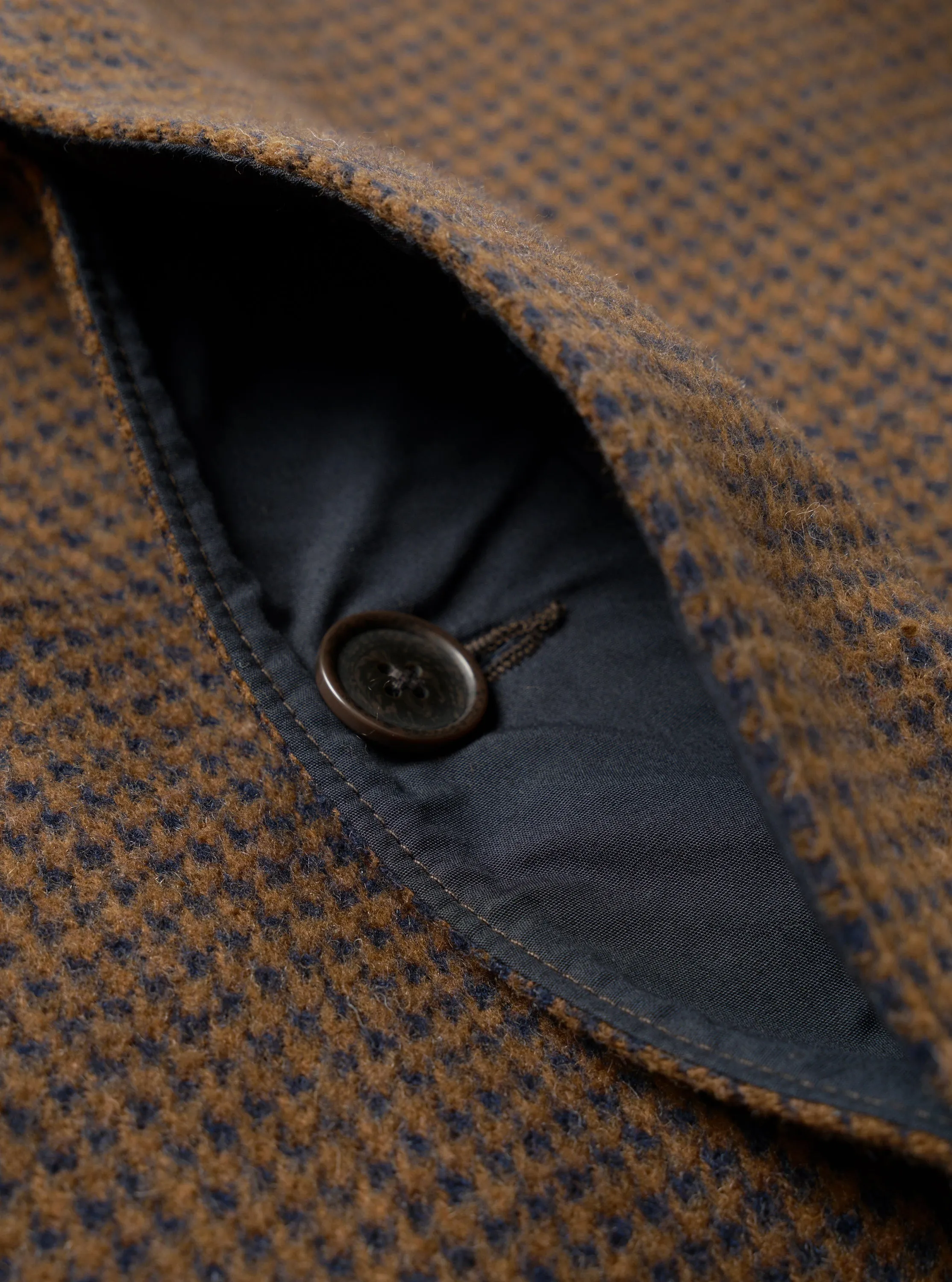 Navy/Brown Wool Tweed Mix Stan Coat sold by Universal Works product image thumbnail 5