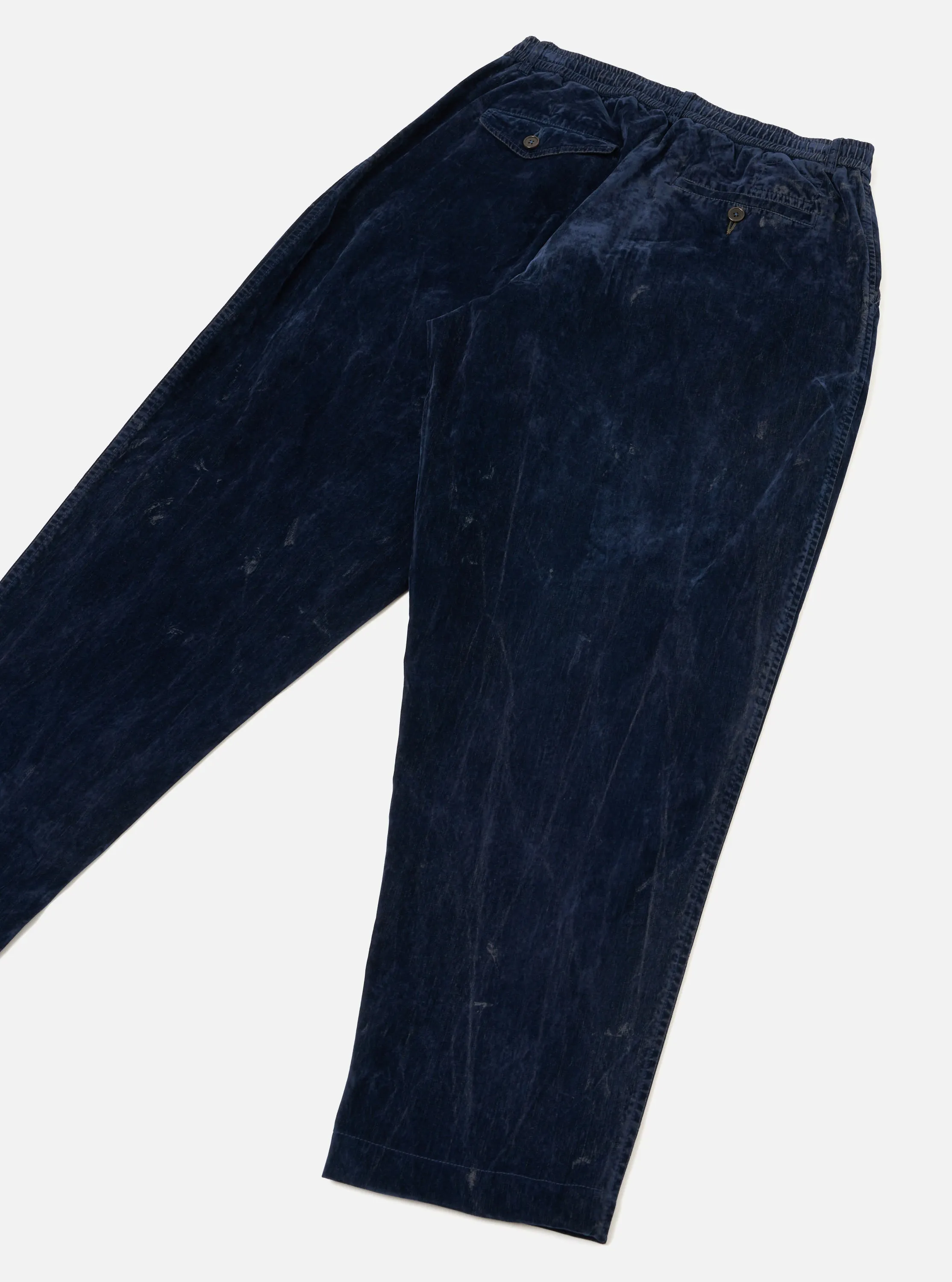 Navy Flock Chambray Pleated Track Pant sold by Universal Works product image thumbnail 3
