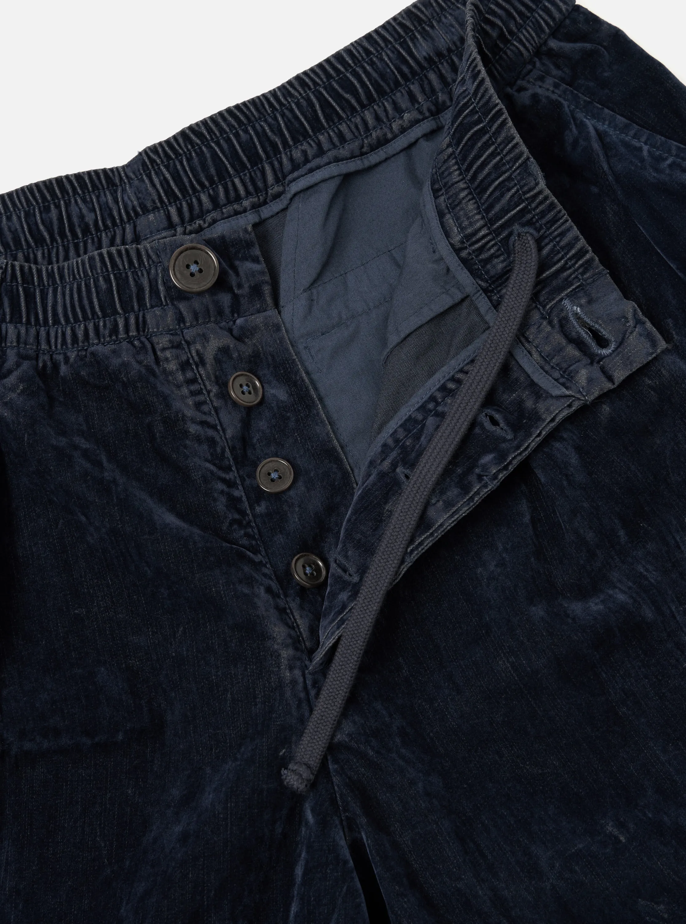 Navy Flock Chambray Pleated Track Pant sold by Universal Works product image thumbnail 4