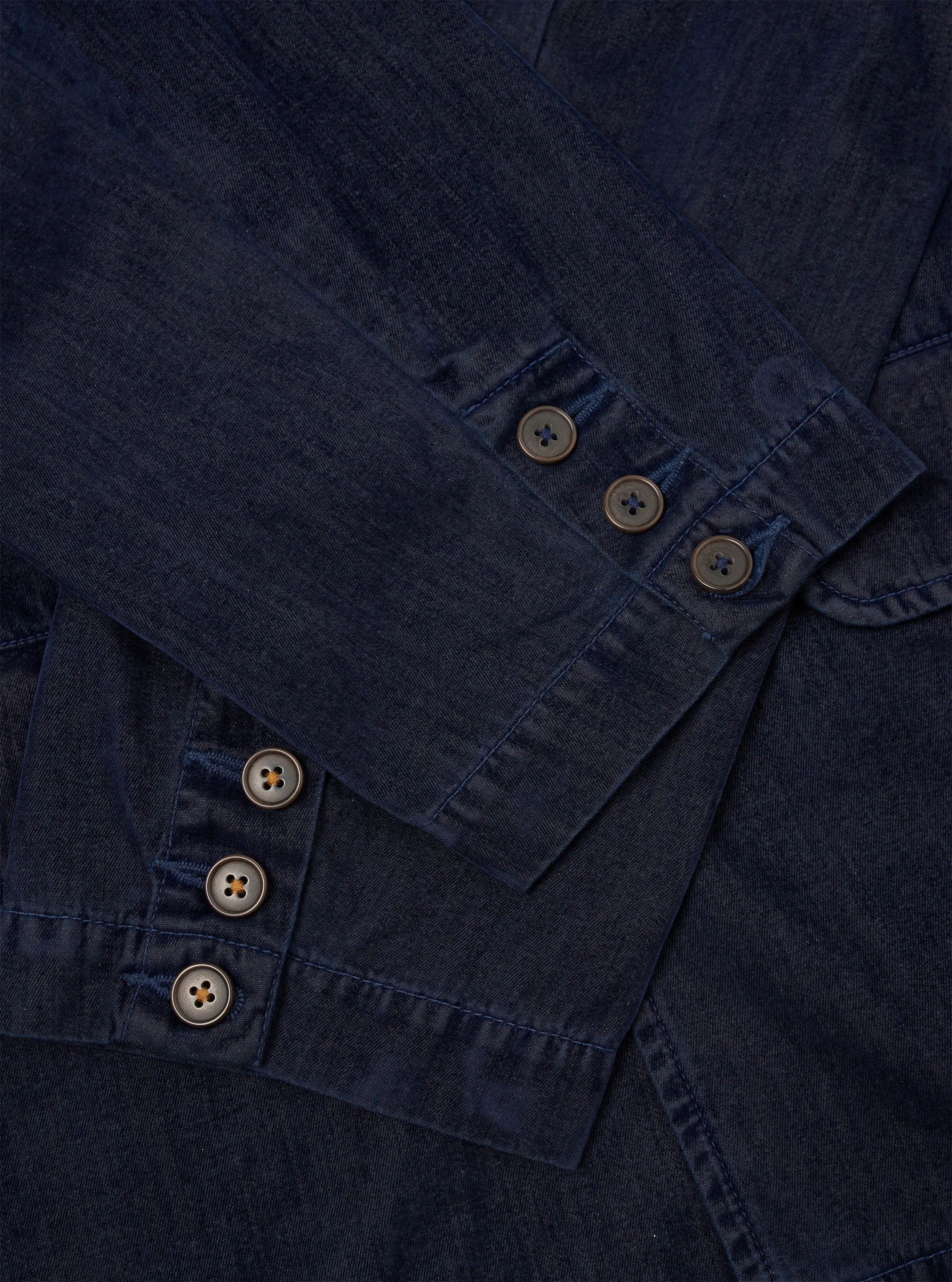 Navy Flock Chambray Warmus Jacket sold by Universal Works product image thumbnail 4