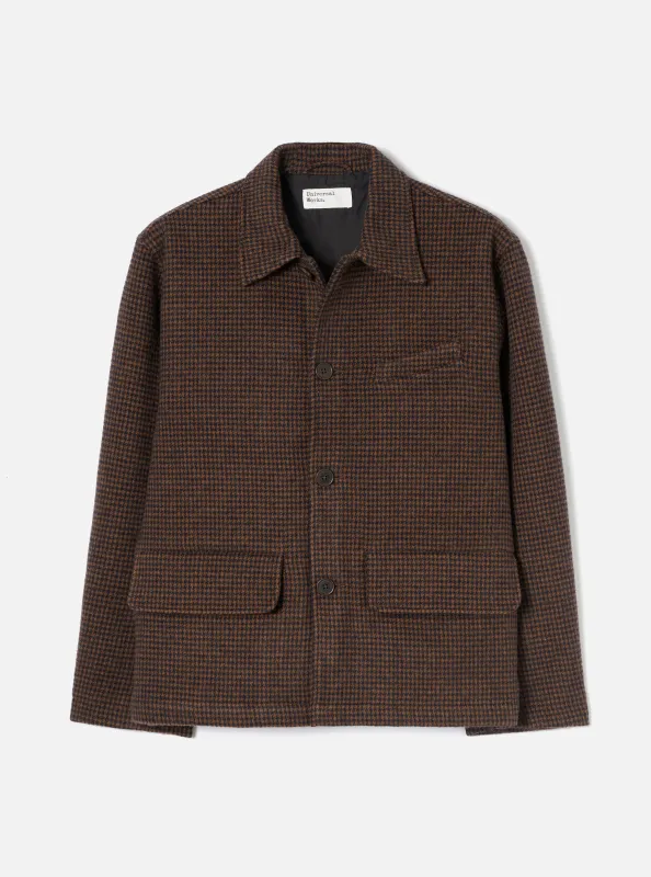 Navy/Brown Wool Tweed Mix Franck Jacket made by Universal Works