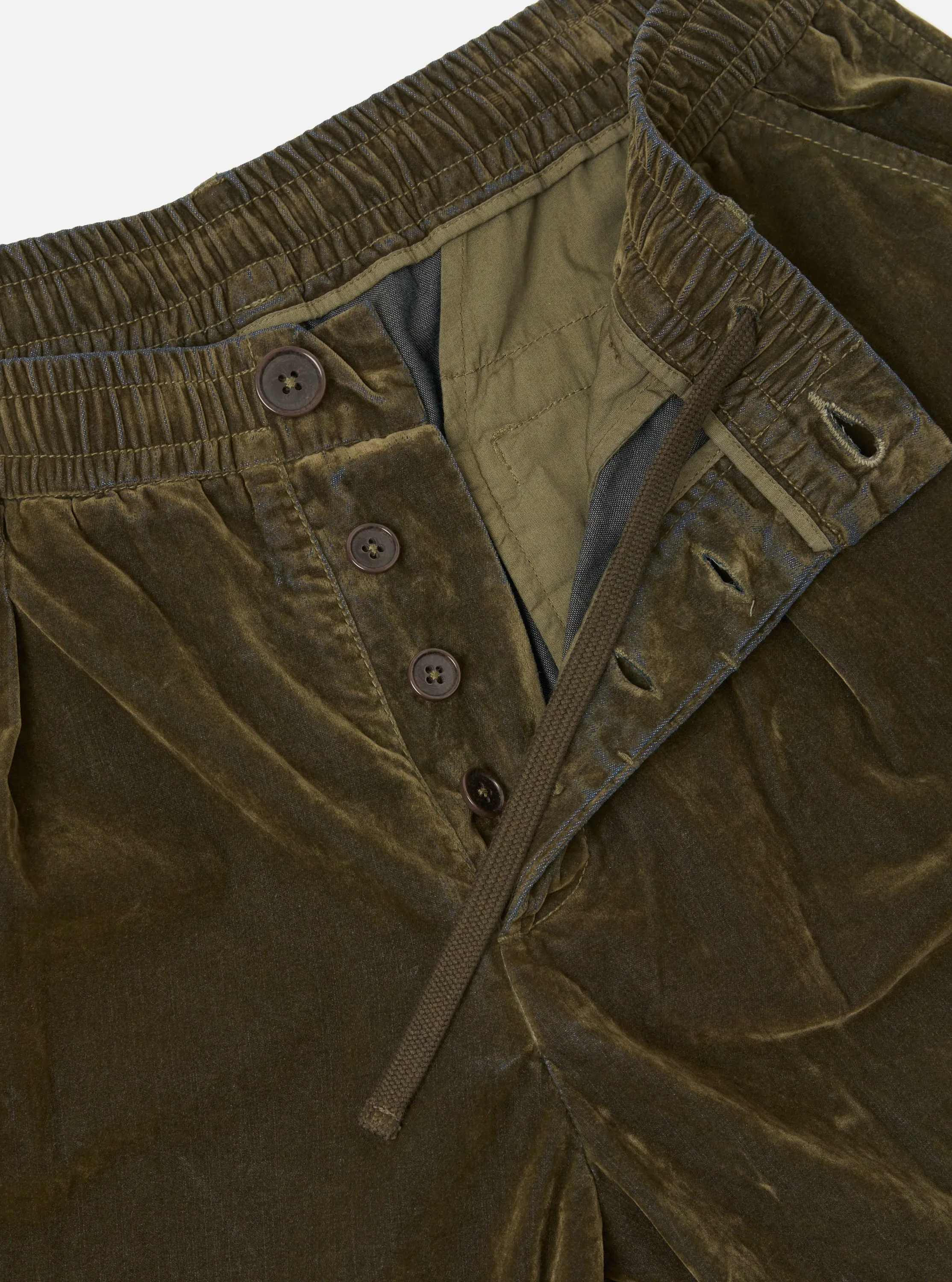 Olive Flock Chambray Pleated Track Pant sold by Universal Works product image thumbnail 4