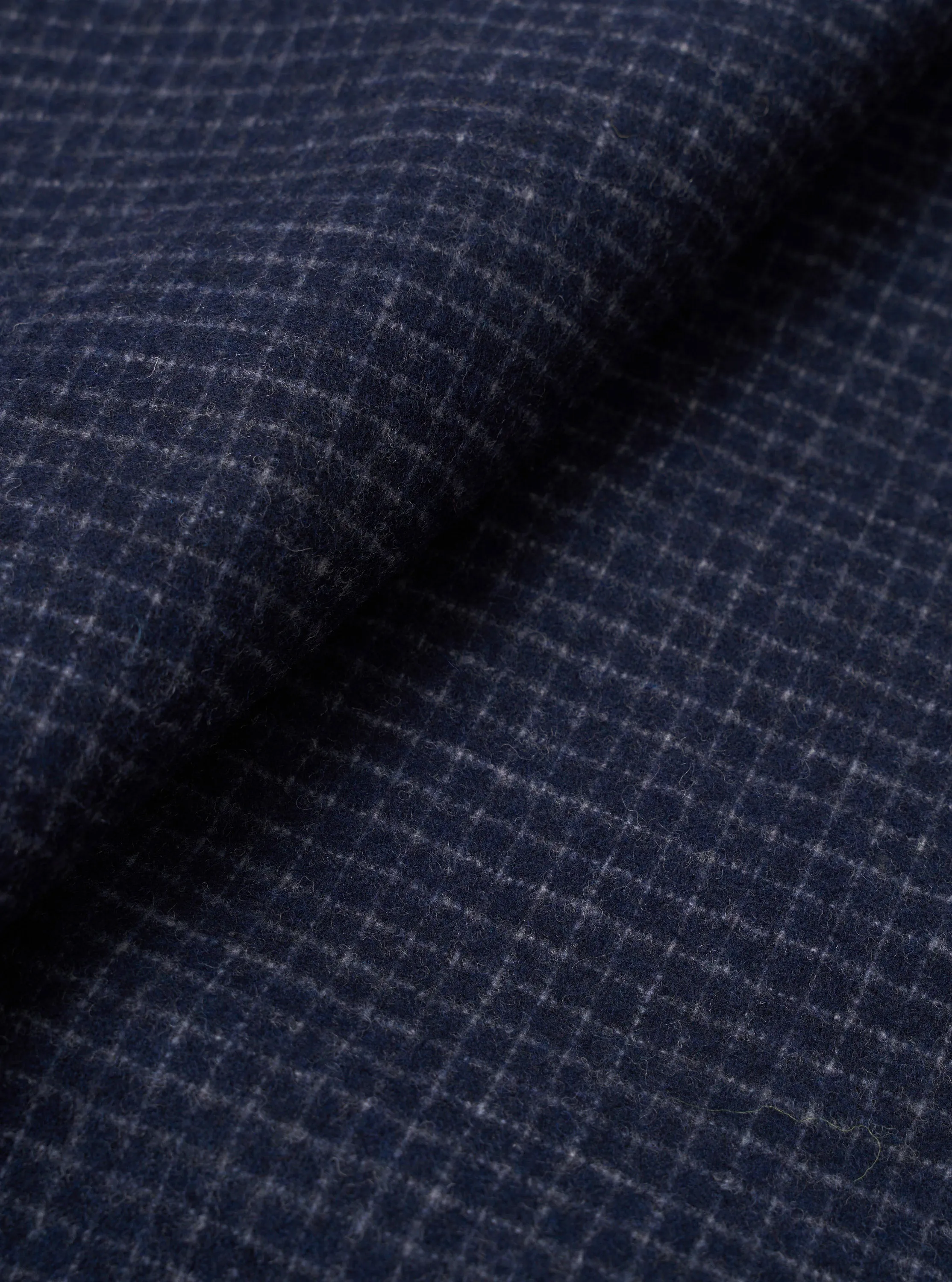 Navy Check Bobby Wool Mix Bakers Overshirt sold by Universal Works product image thumbnail 2