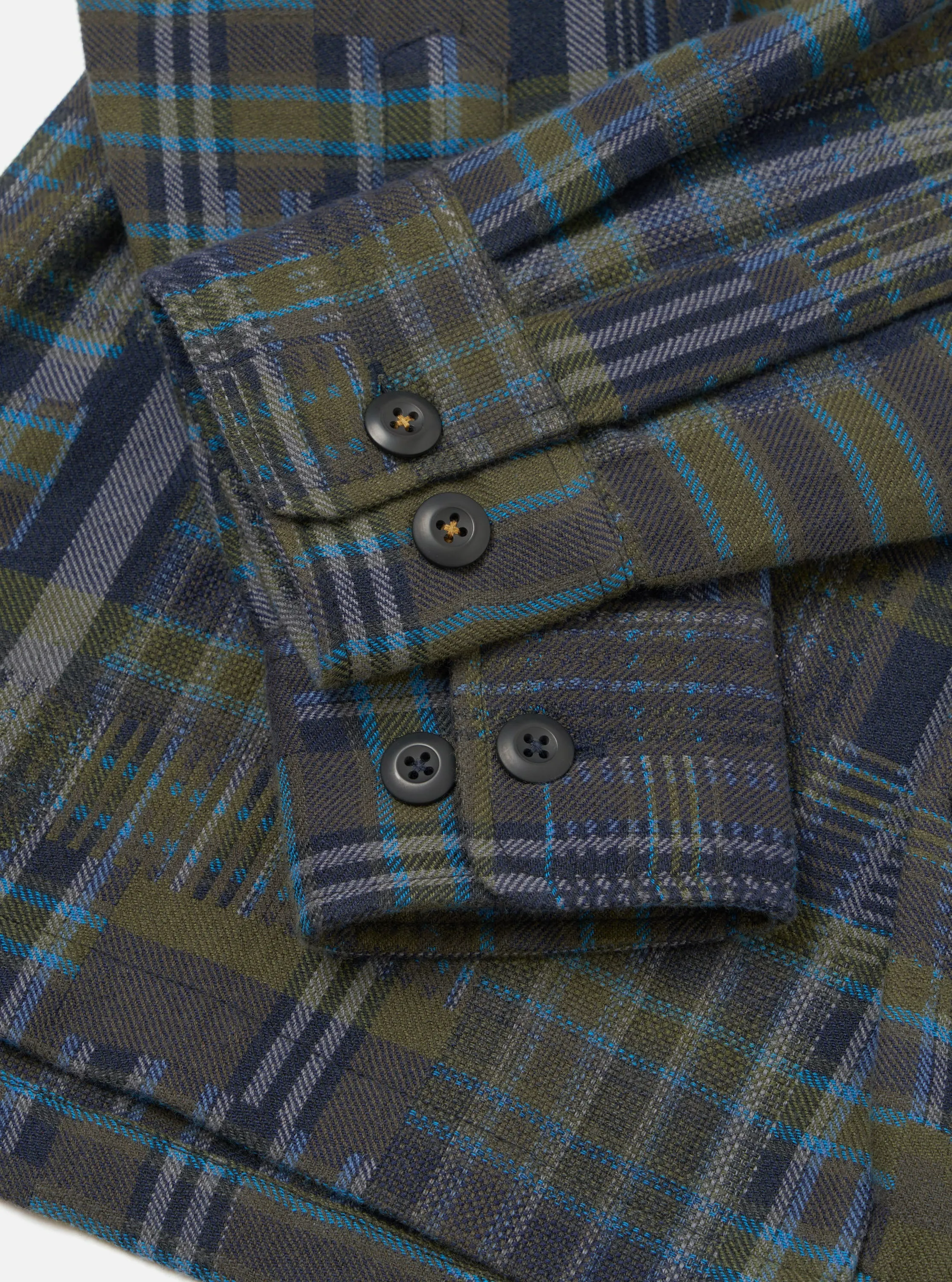 Olive Shadows Check Fatigue Shirt sold by Universal Works product image thumbnail 4