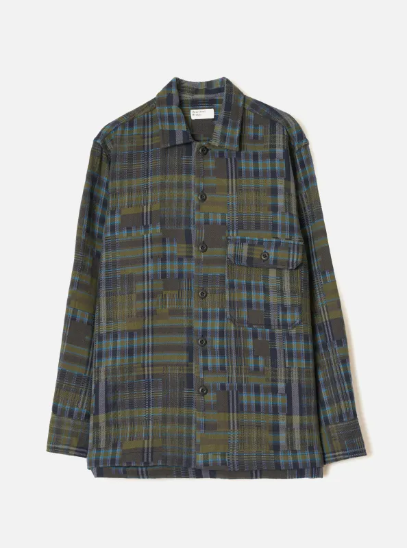 Olive Shadows Check Fatigue Shirt made by Universal Works