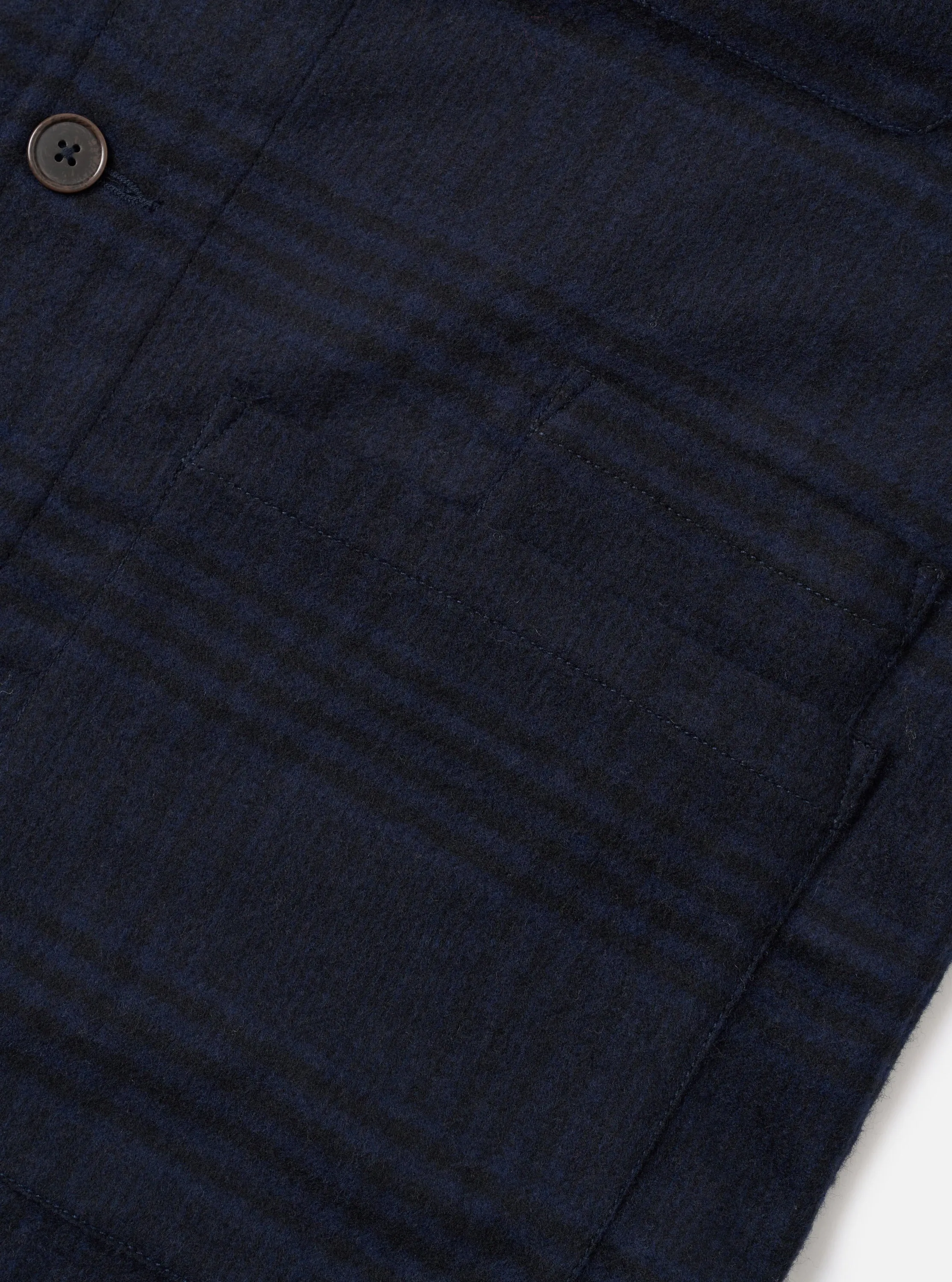 Navy Bob Wool Mix Bakers Overshirt sold by Universal Works product image thumbnail 4