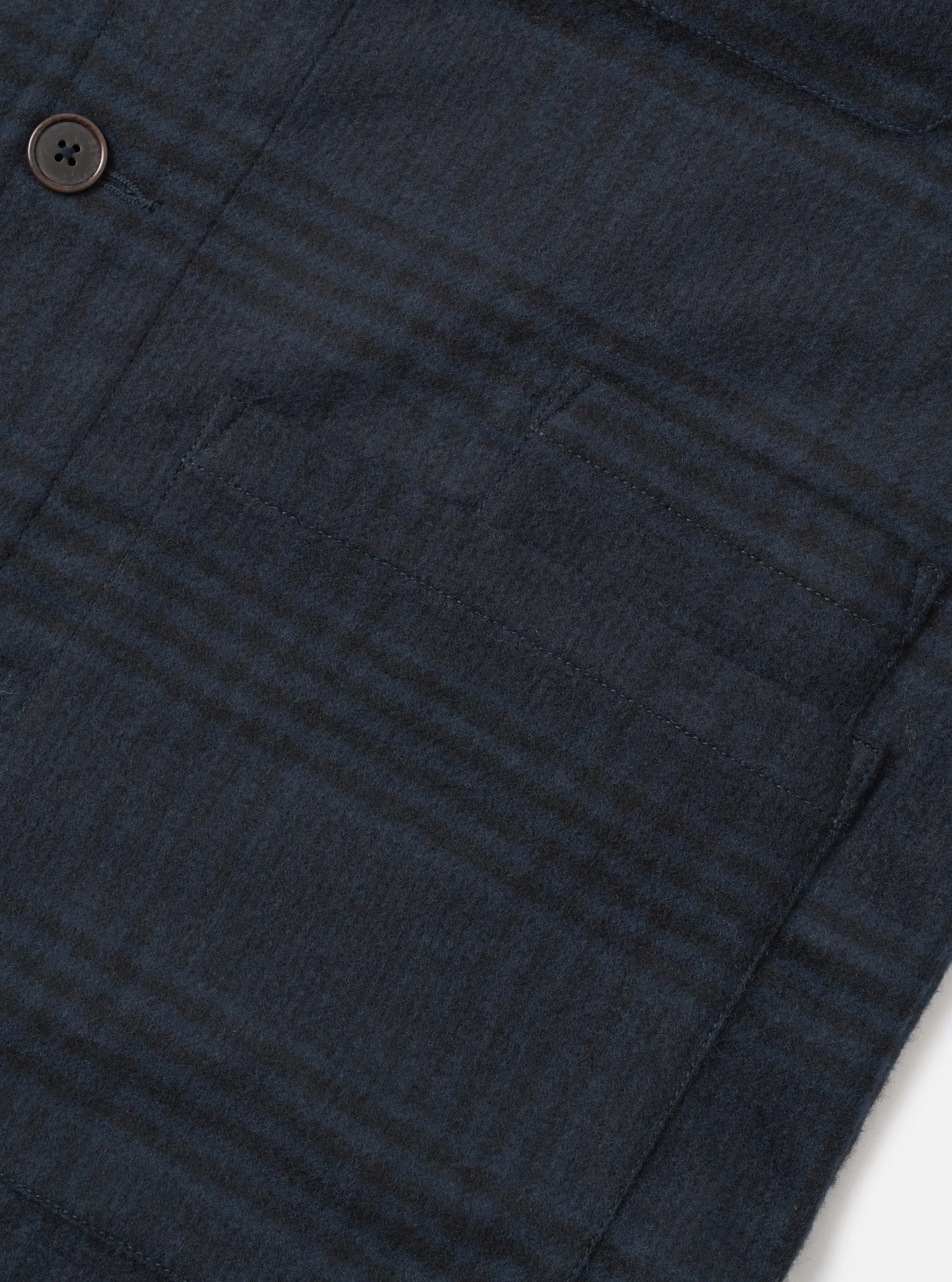 Navy Bob Wool Mix Bakers Overshirt sold by Universal Works product image thumbnail 5
